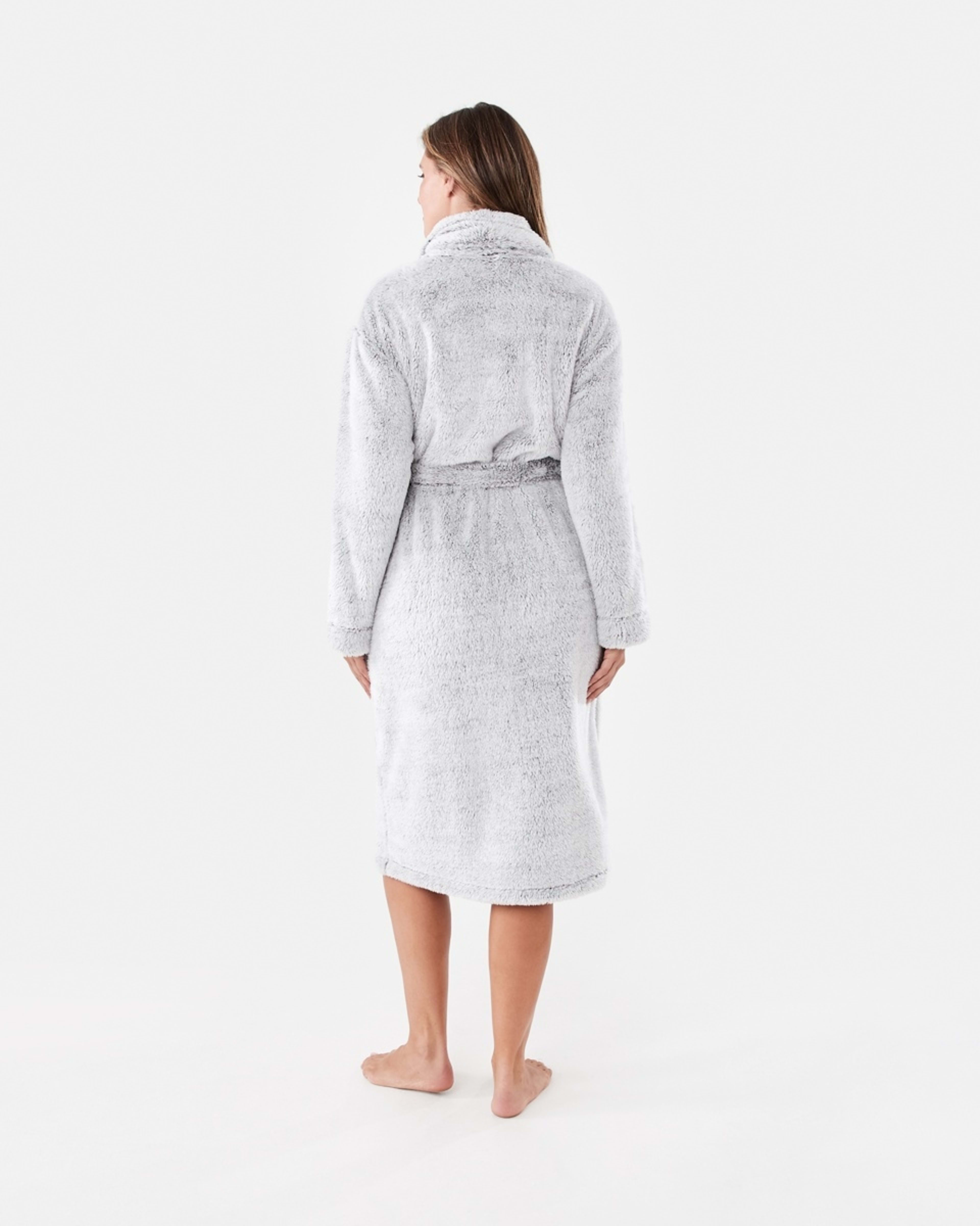 3 Plush Coral Fleece Gown Grey Mix, 3 of 7