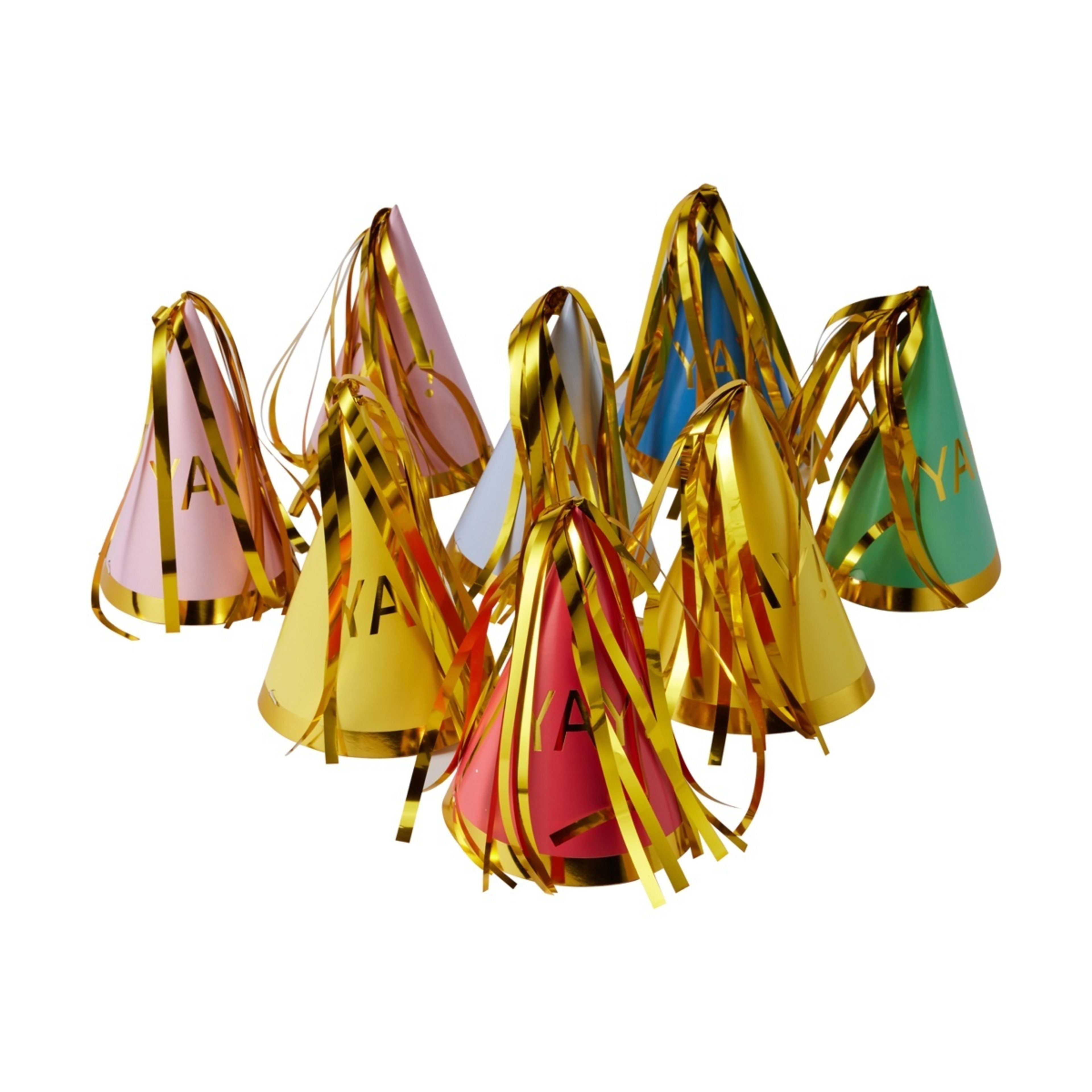 1 8 Piece Bright Party Hats, 1 of 6