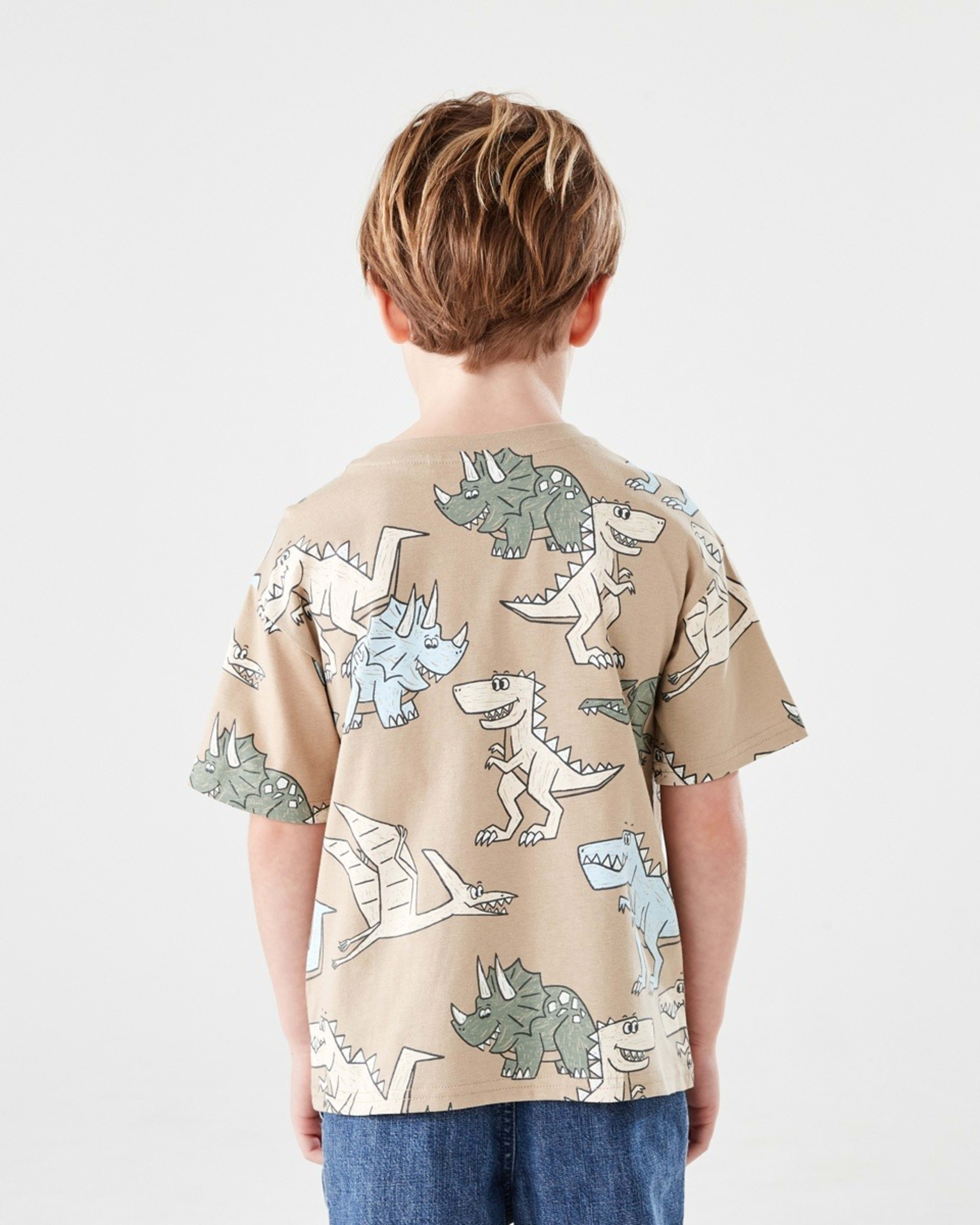 2 All Over Print T-shirt SCRIBBLY DINOS LIGHT BROWN, 2 of 6
