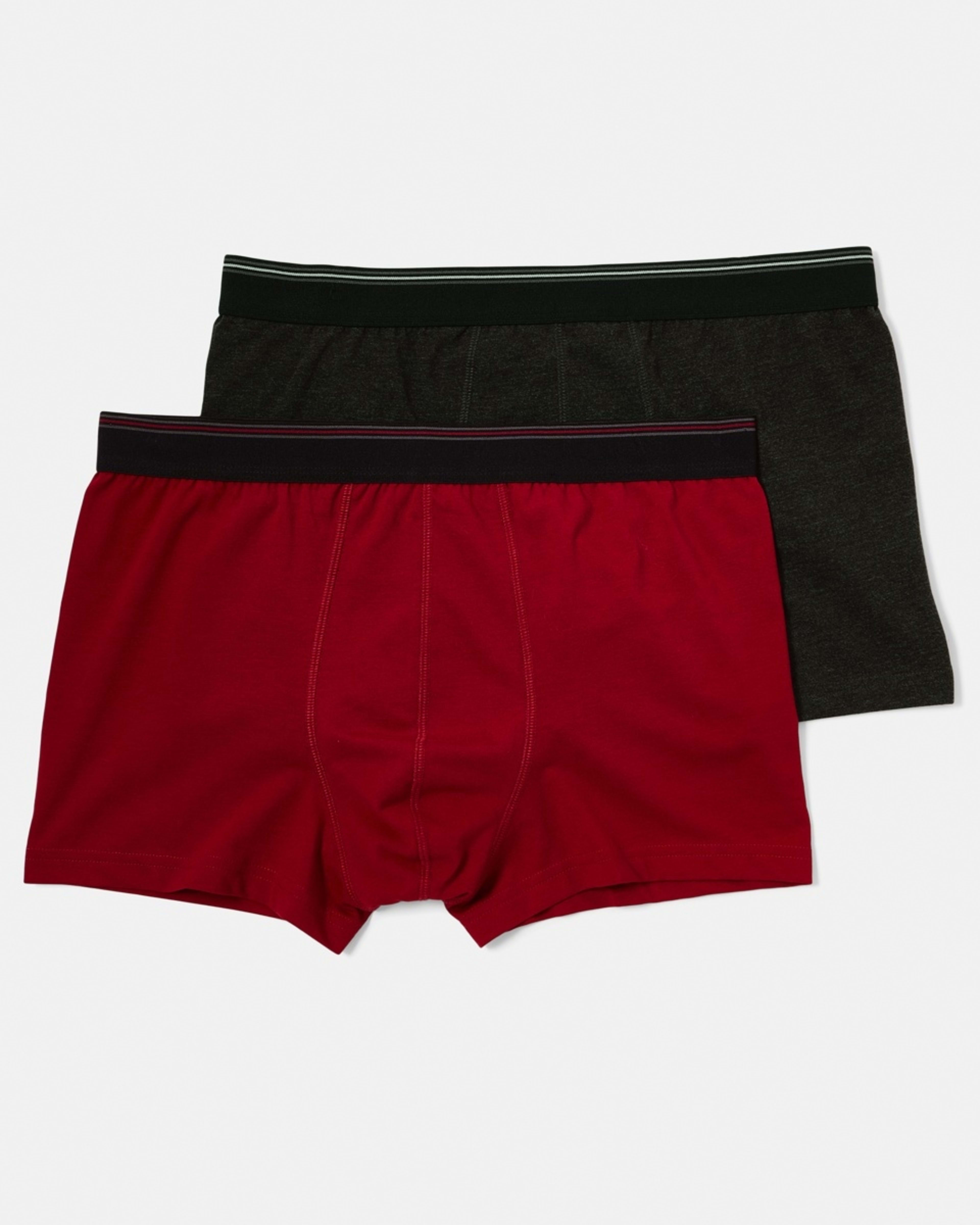 1 2 Pack Plain Trunks CHARCOAL, RED, 1 of 6