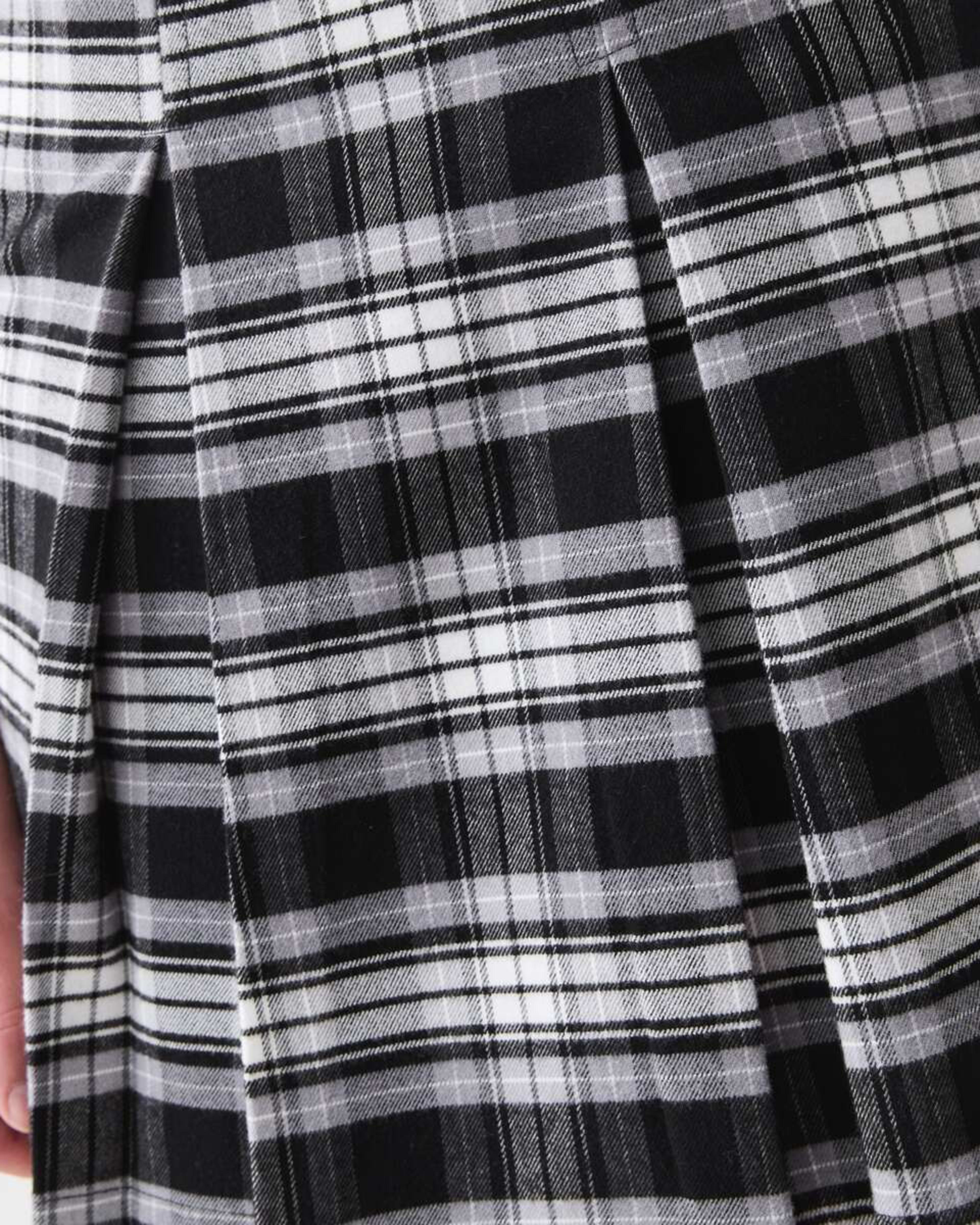 4 Pleated Check Skirt Black White Check, 4 of 6