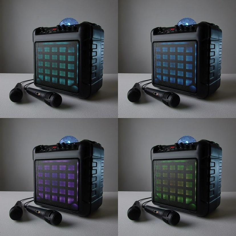 Karaoke Party Speaker with LED and 2 Microphones Kmart NZ