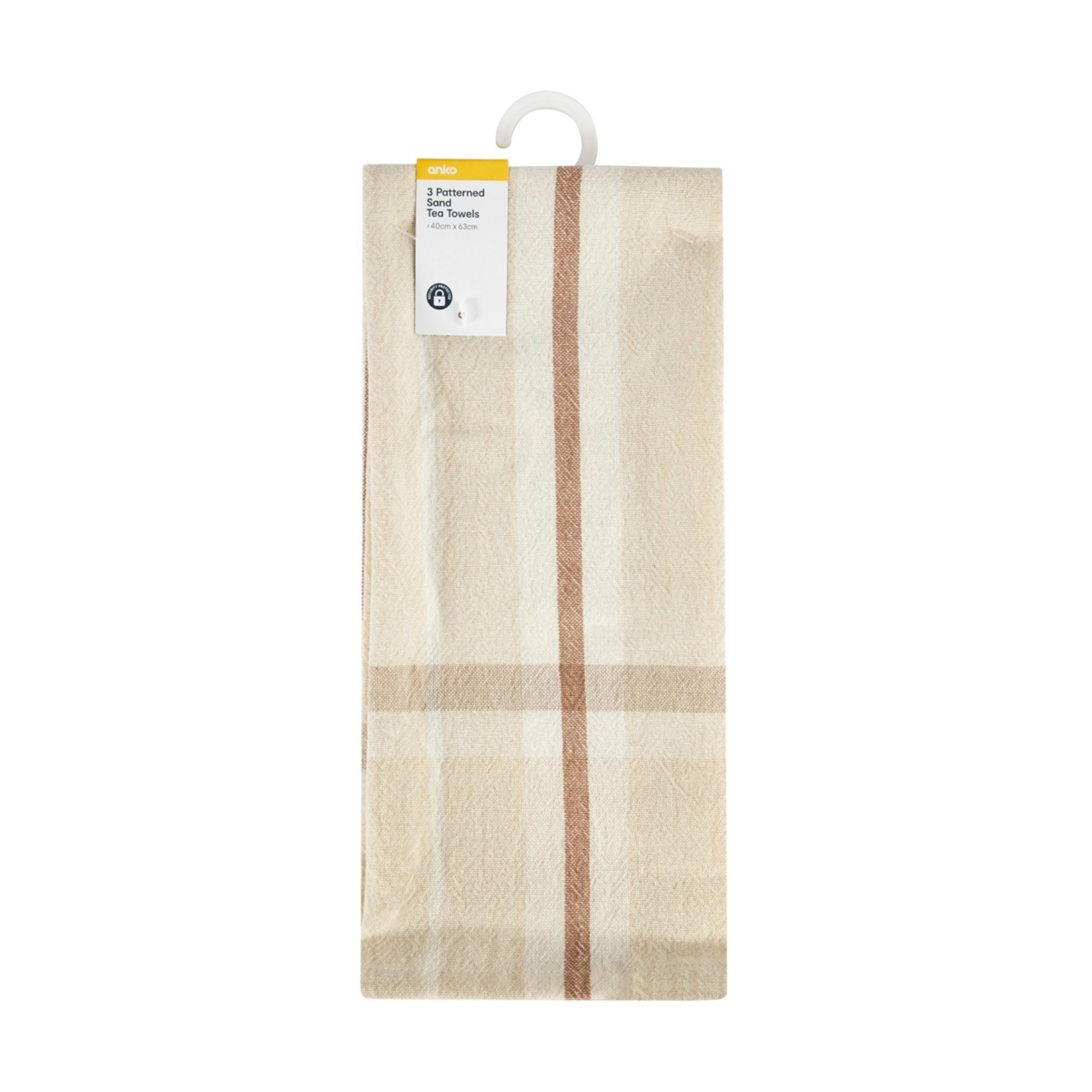 6 3 Pack Sand Patterned Tea Towels, 6 of 6