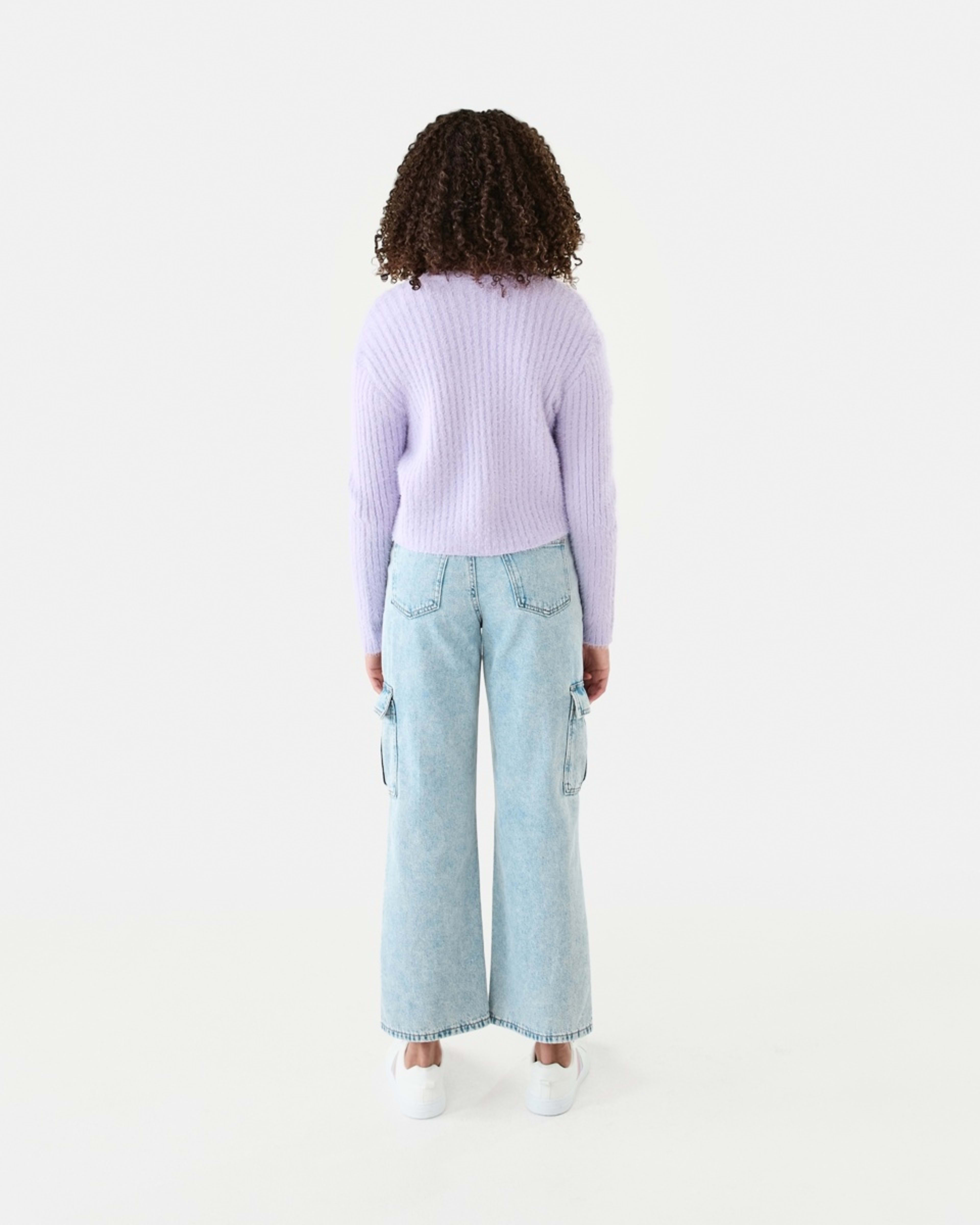 7 Crop Rib Cardigan Pst Purple, 7 of 9