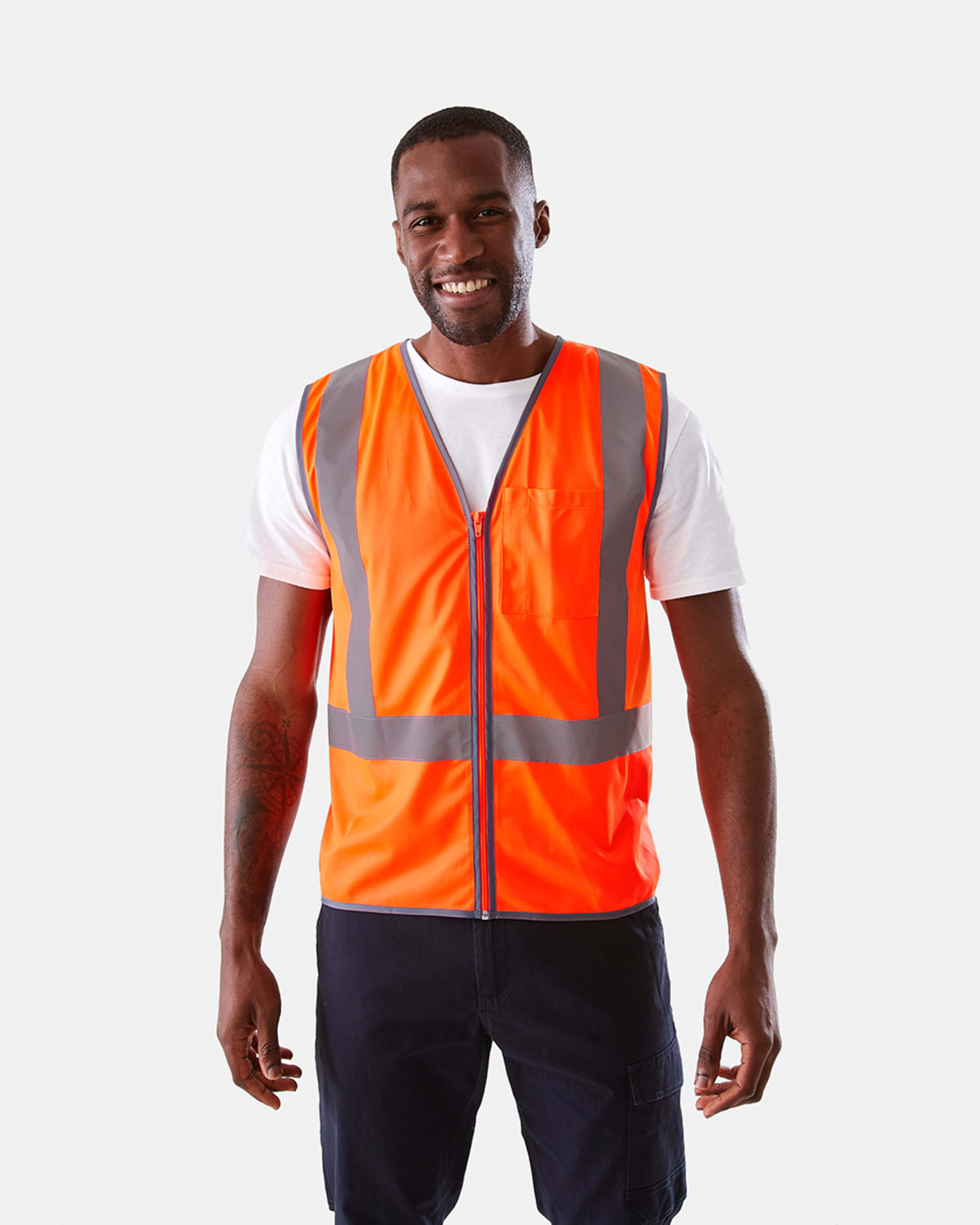 3 Workwear Hi-Visibility Vest SAFETY ORANGE, 3 of 10