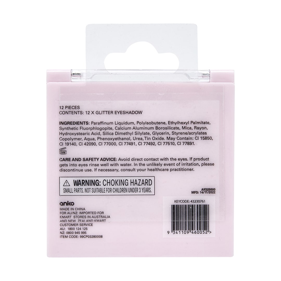 12 Piece Glitter Eyeshadow Kmart