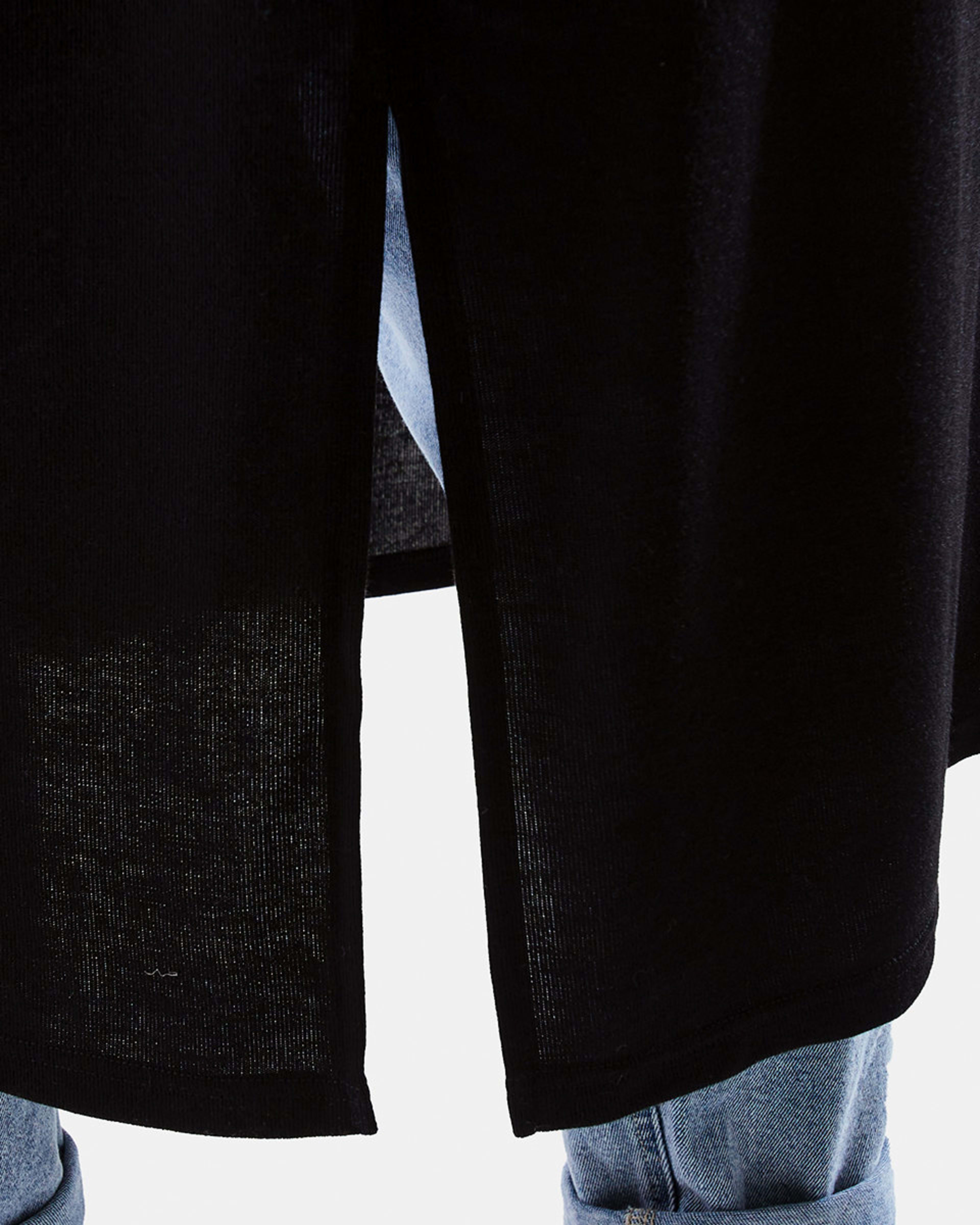 6 Curve Long Sleeve Longline Cardigan Black, 6 of 6