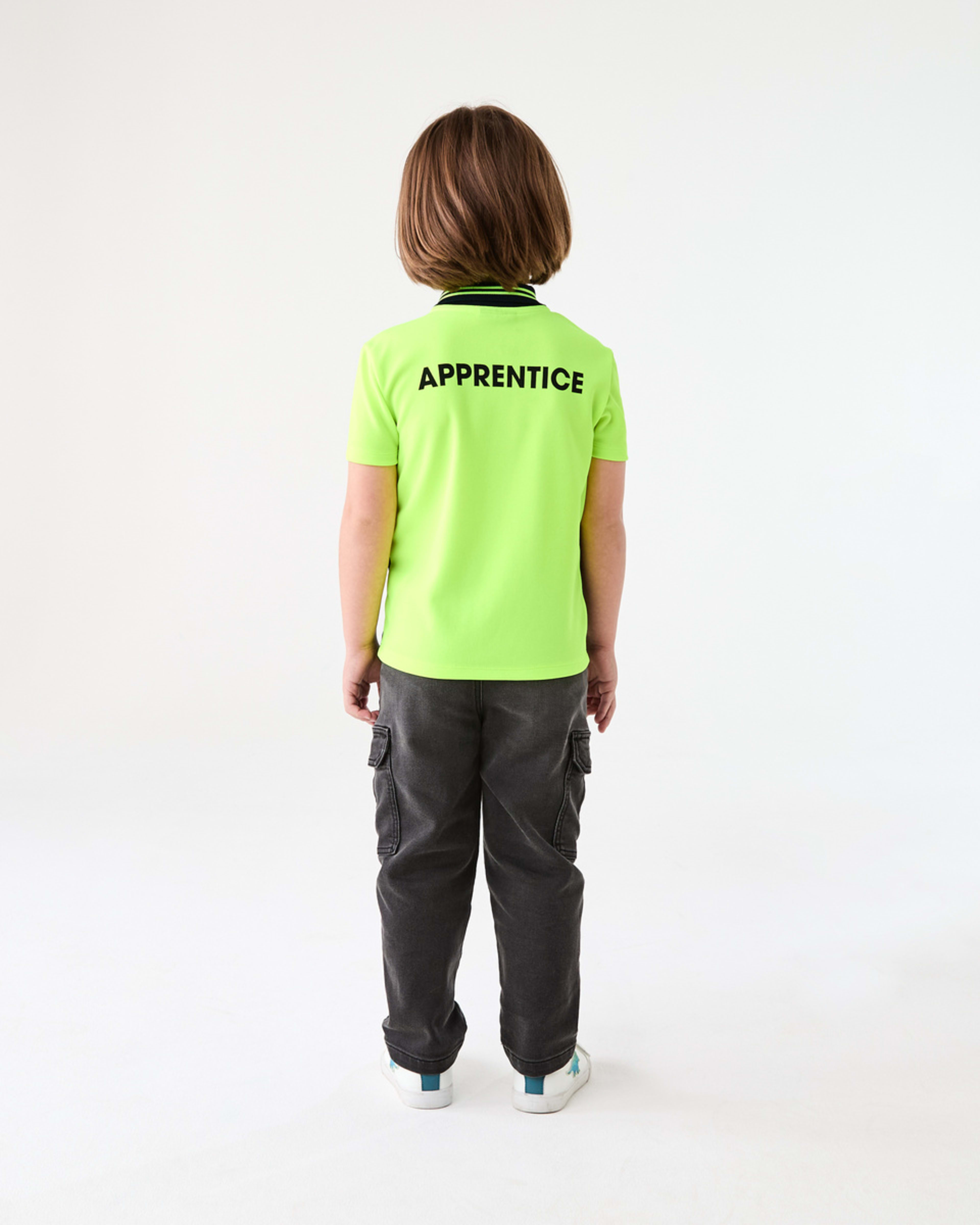 6 Mini Me Work Polo T-shirt FLURO YELLOW, 6 of 6