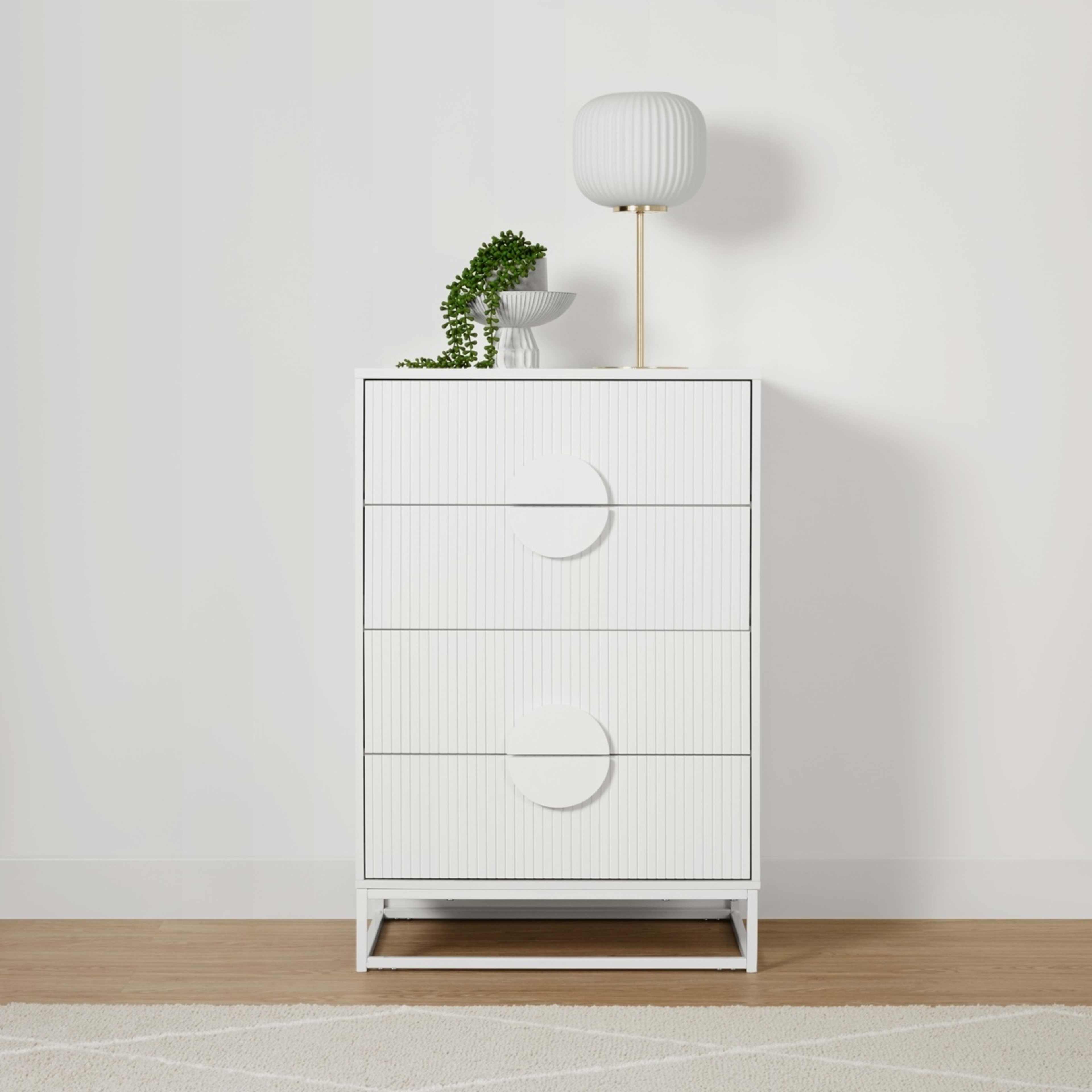 1 Stevie 4 Drawer Chest - White, 1 of 10