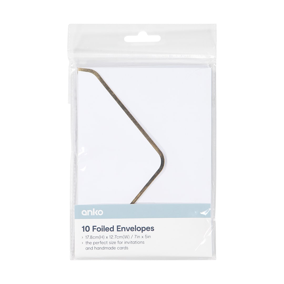 10 Pack Foiled Envelopes Kmart