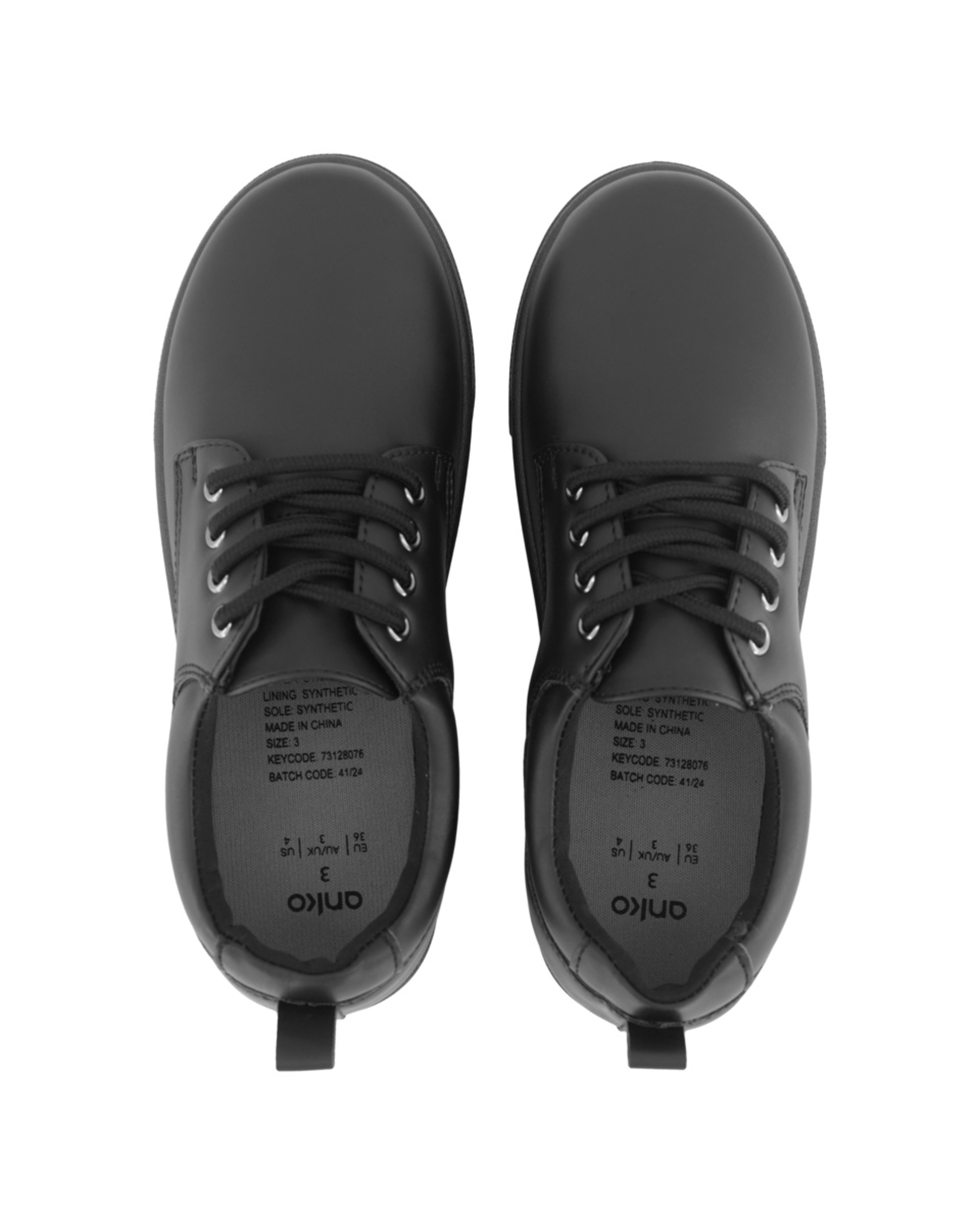 3 Senior Lace-Up School Shoes Black, 3 of 6