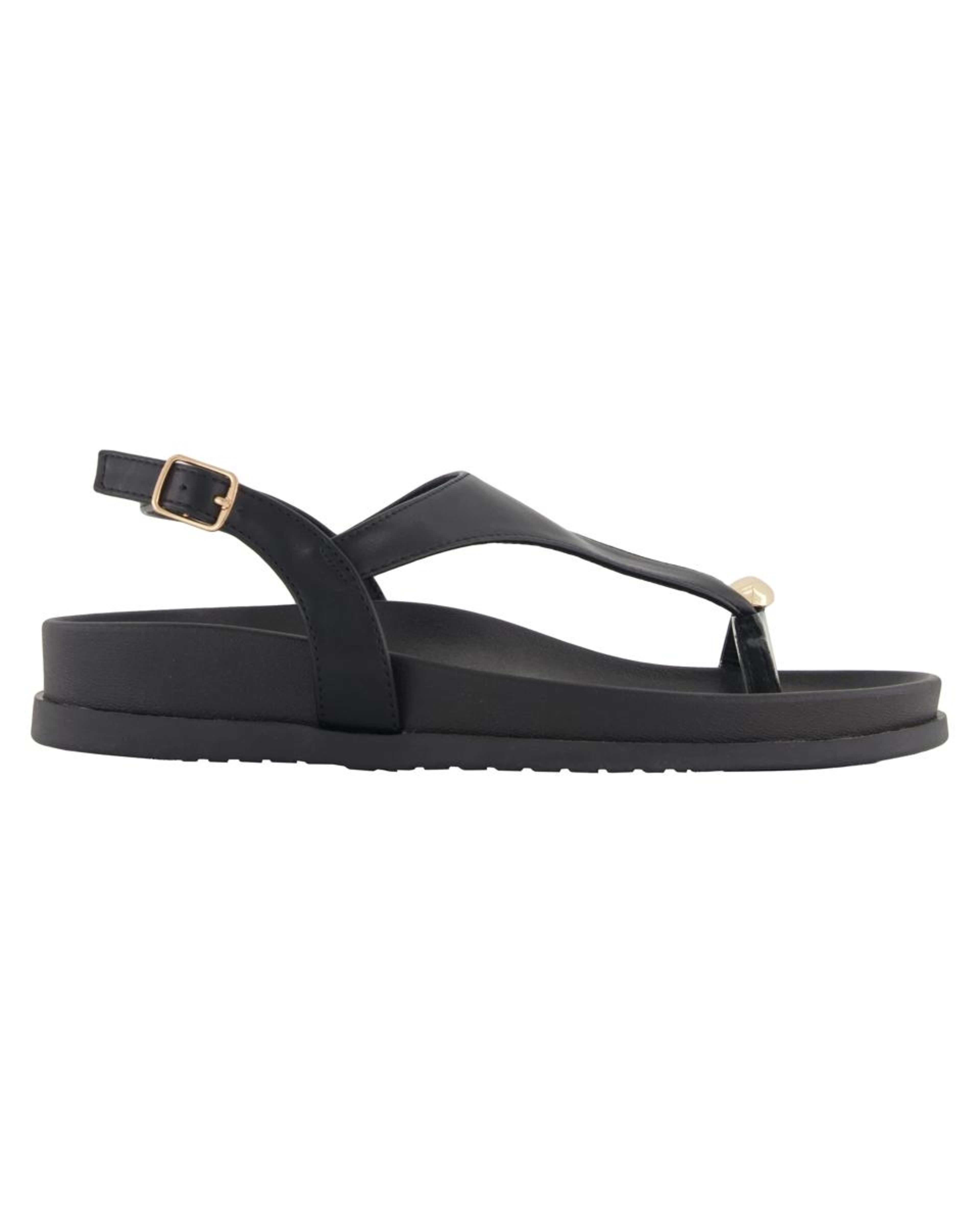 1 Metal Toe Post Sandals Black, 1 of 3