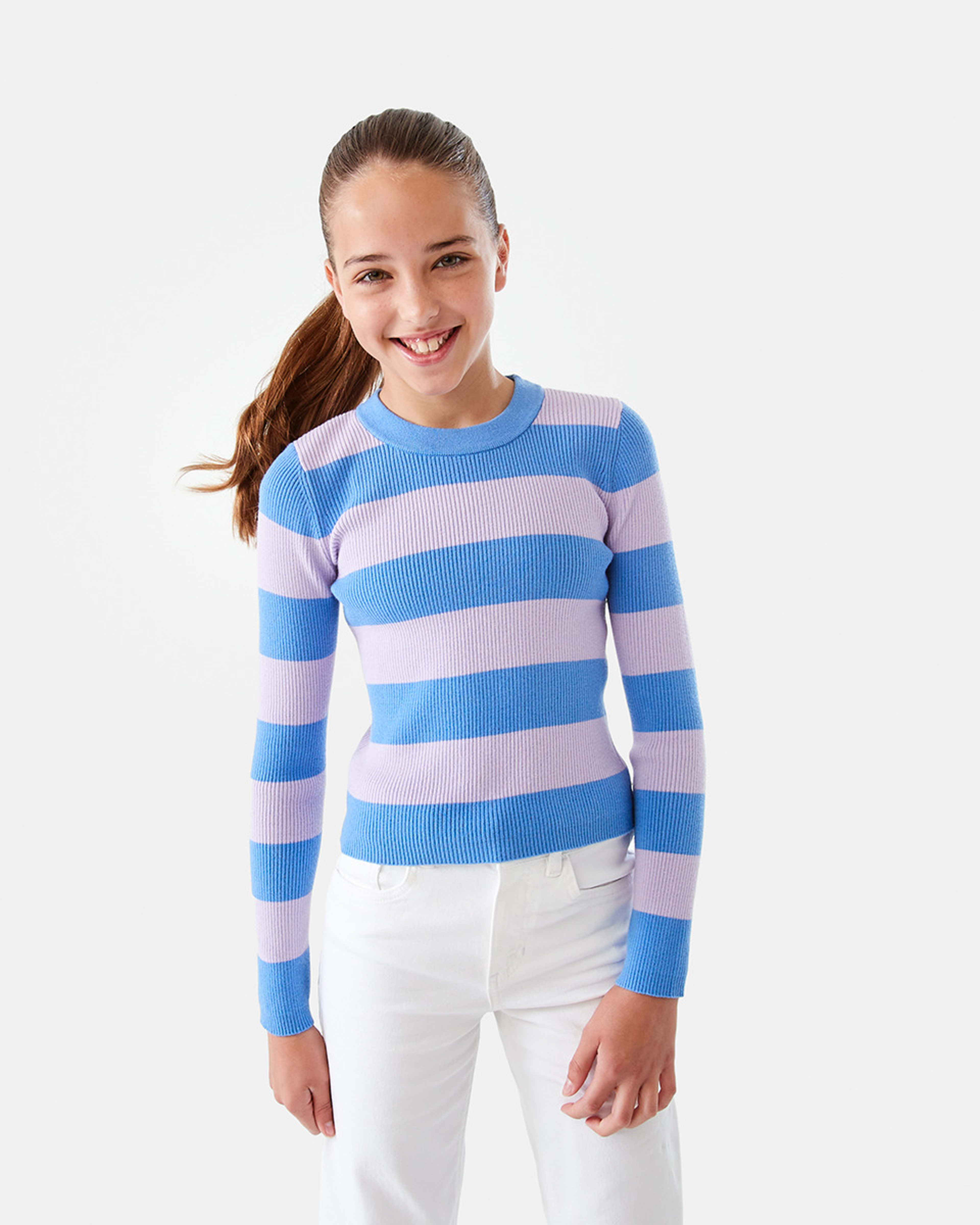 Stripe Crew Neck Knit Top Kmart