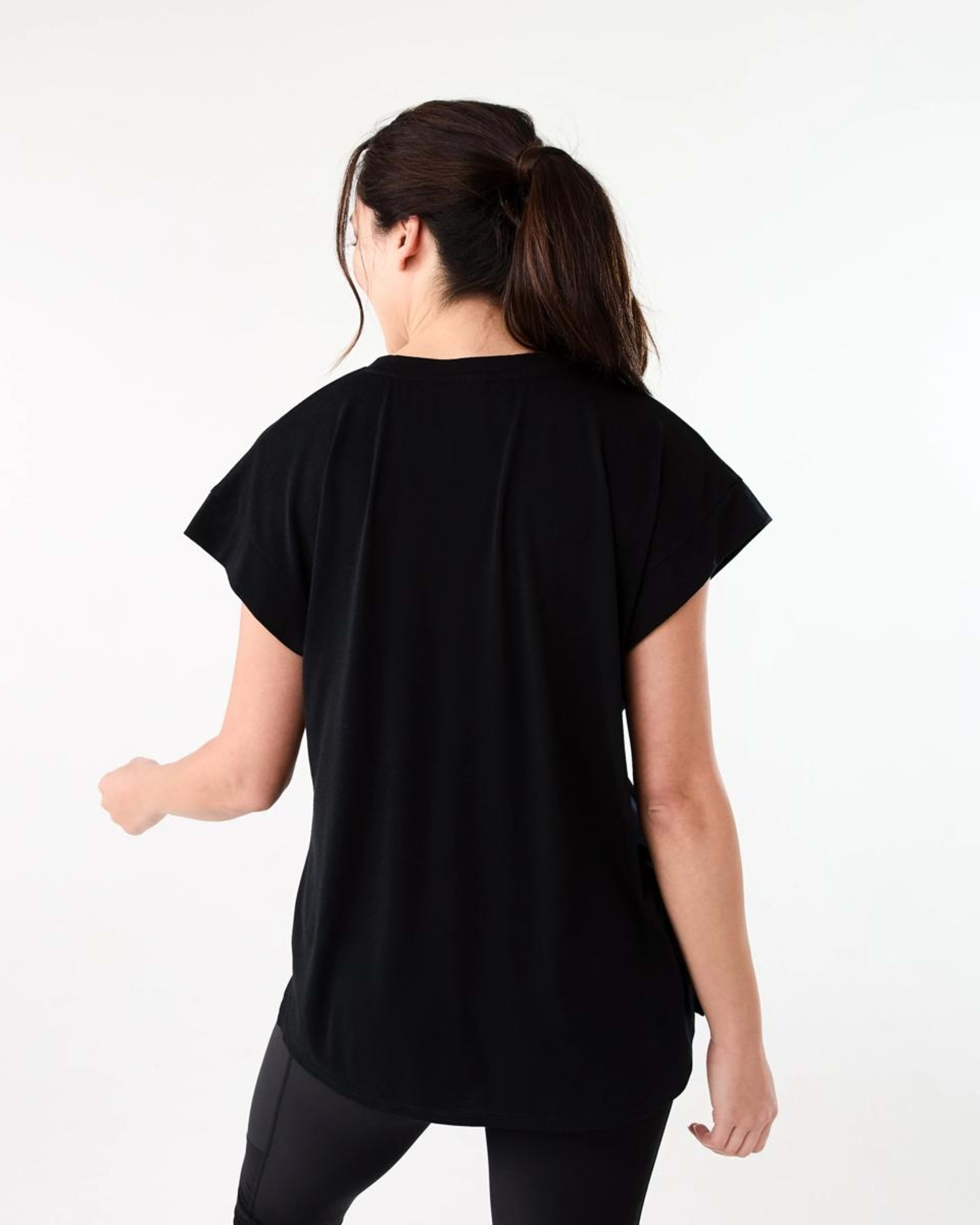 3 Everlast Womens Relaxed Longline T-shirt EVERLAST BLACK, 3 of 7