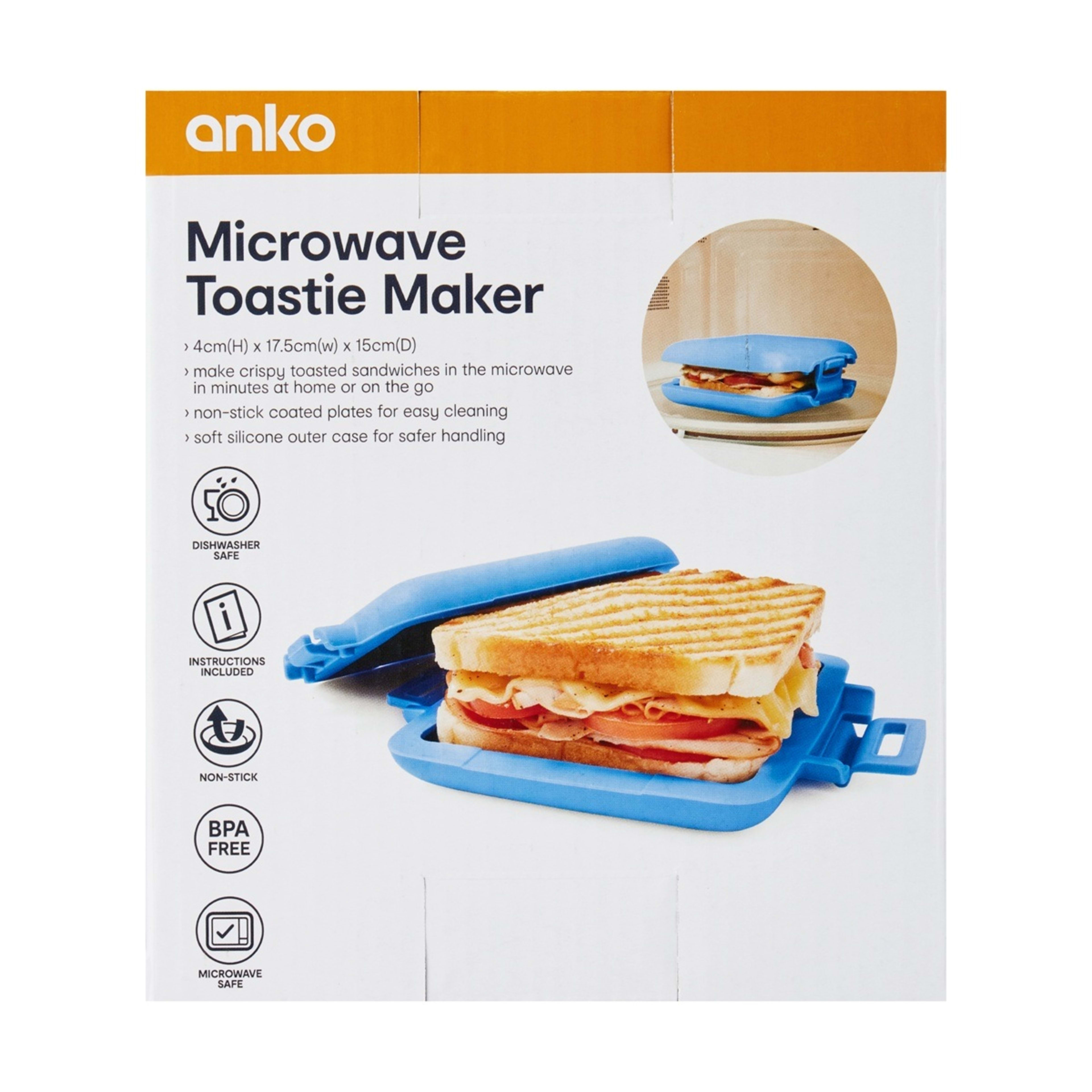 10 Microwave Toastie Maker - Blue, 10 of 11