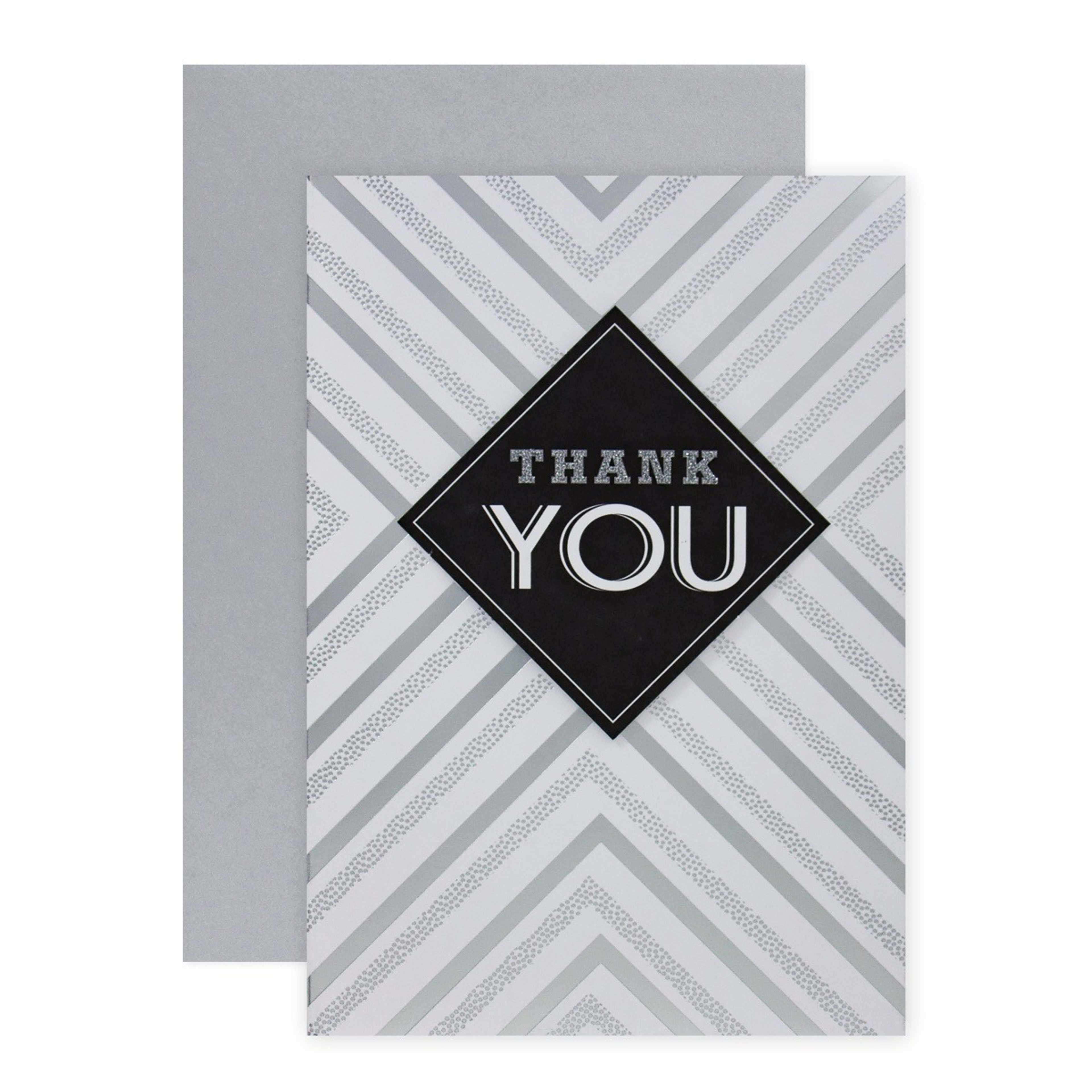 1 Connections from Hallmark Thank You Card - Contemporary Silver