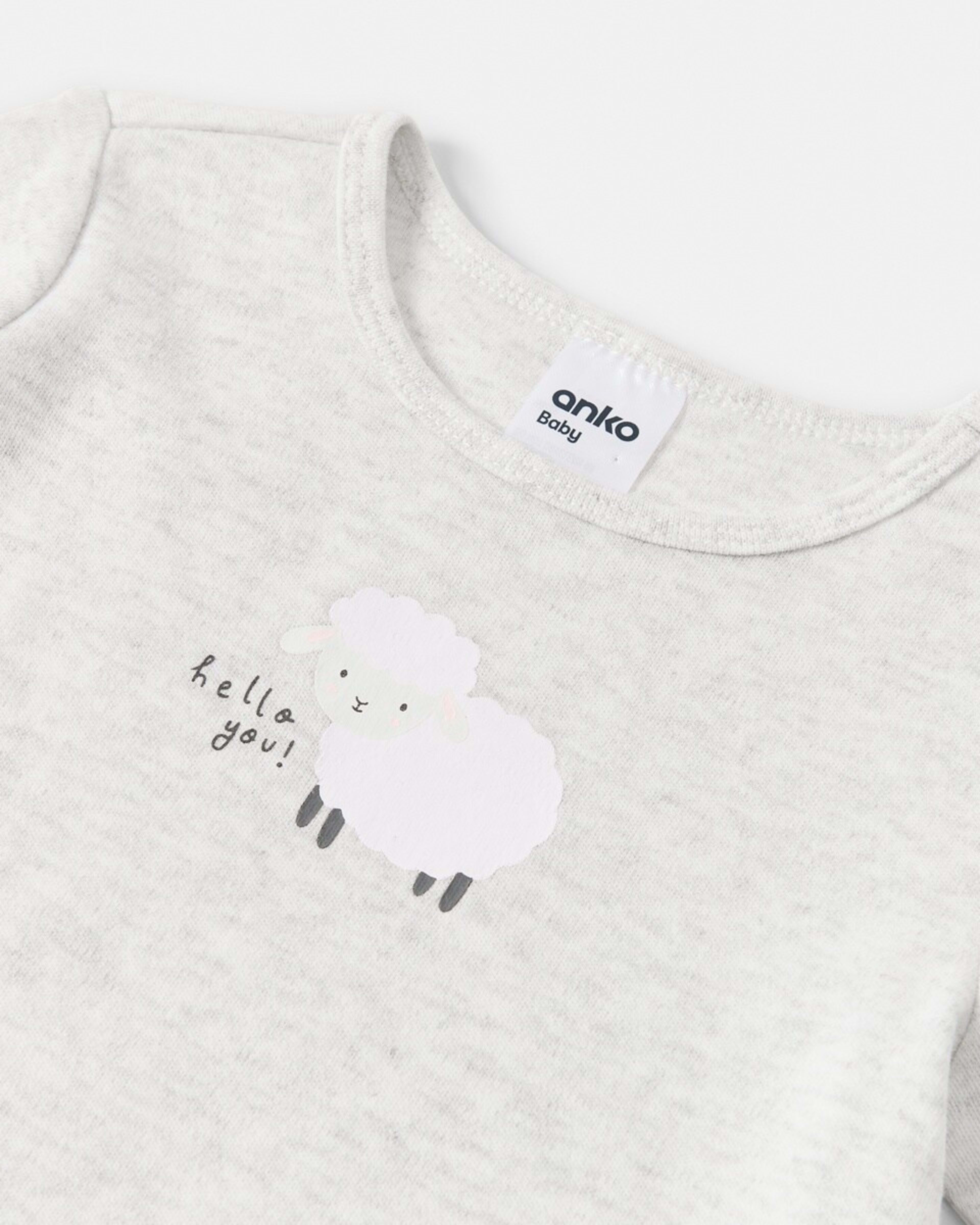 3 Long Sleeve Print Bodysuit Hello Ewe, 3 of 3