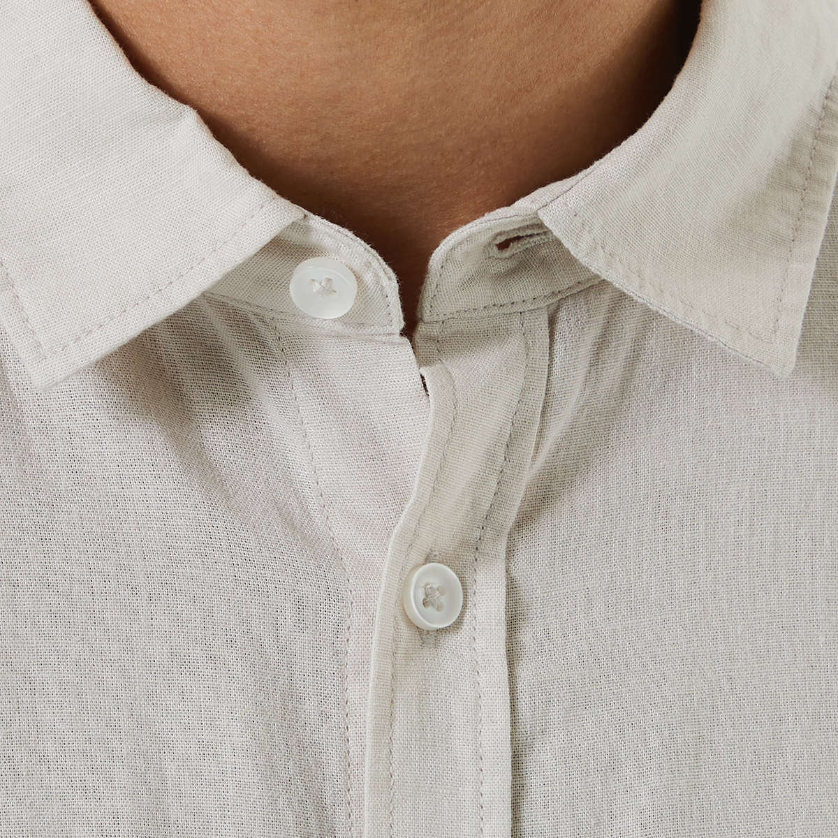 Short Sleeve Solid Linen Blend Shirt Kmart