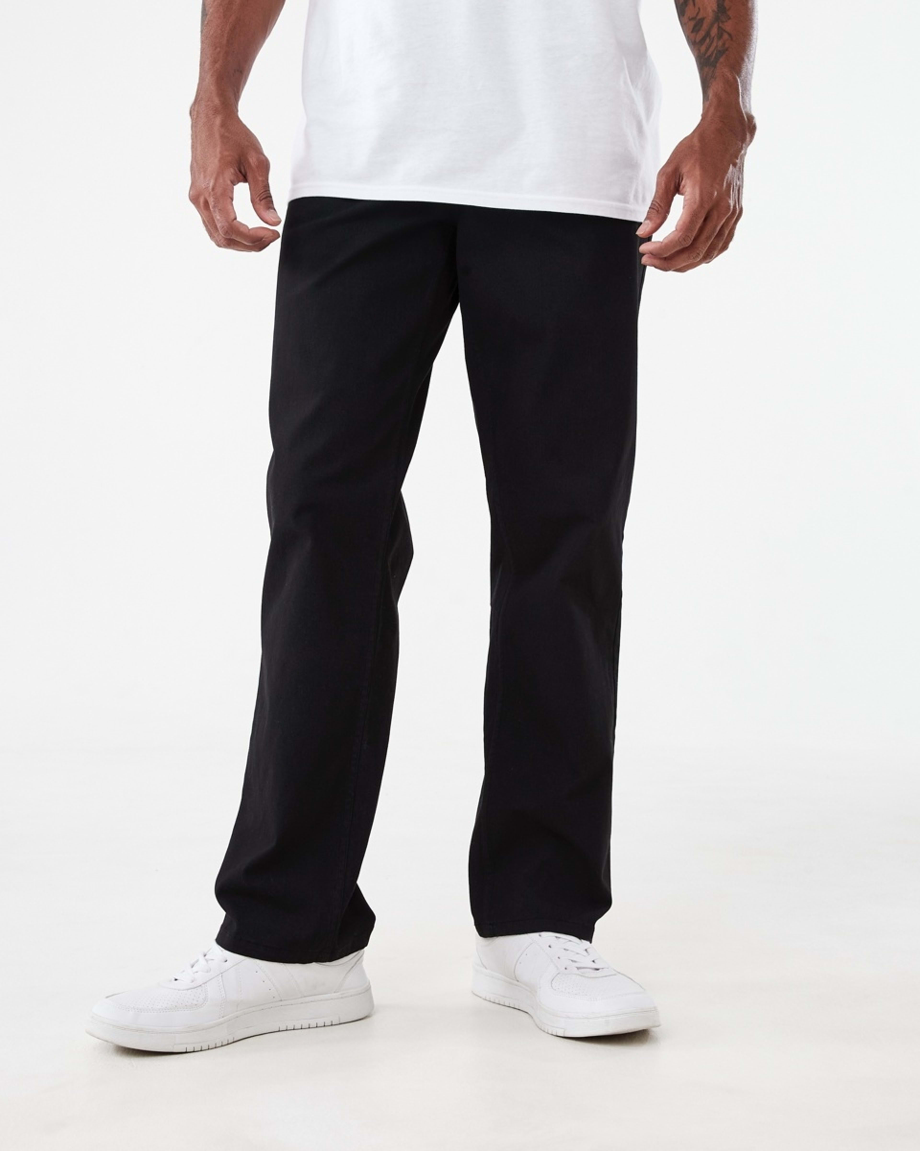 1 Straight Textured Jeans BLACK, 1 of 5