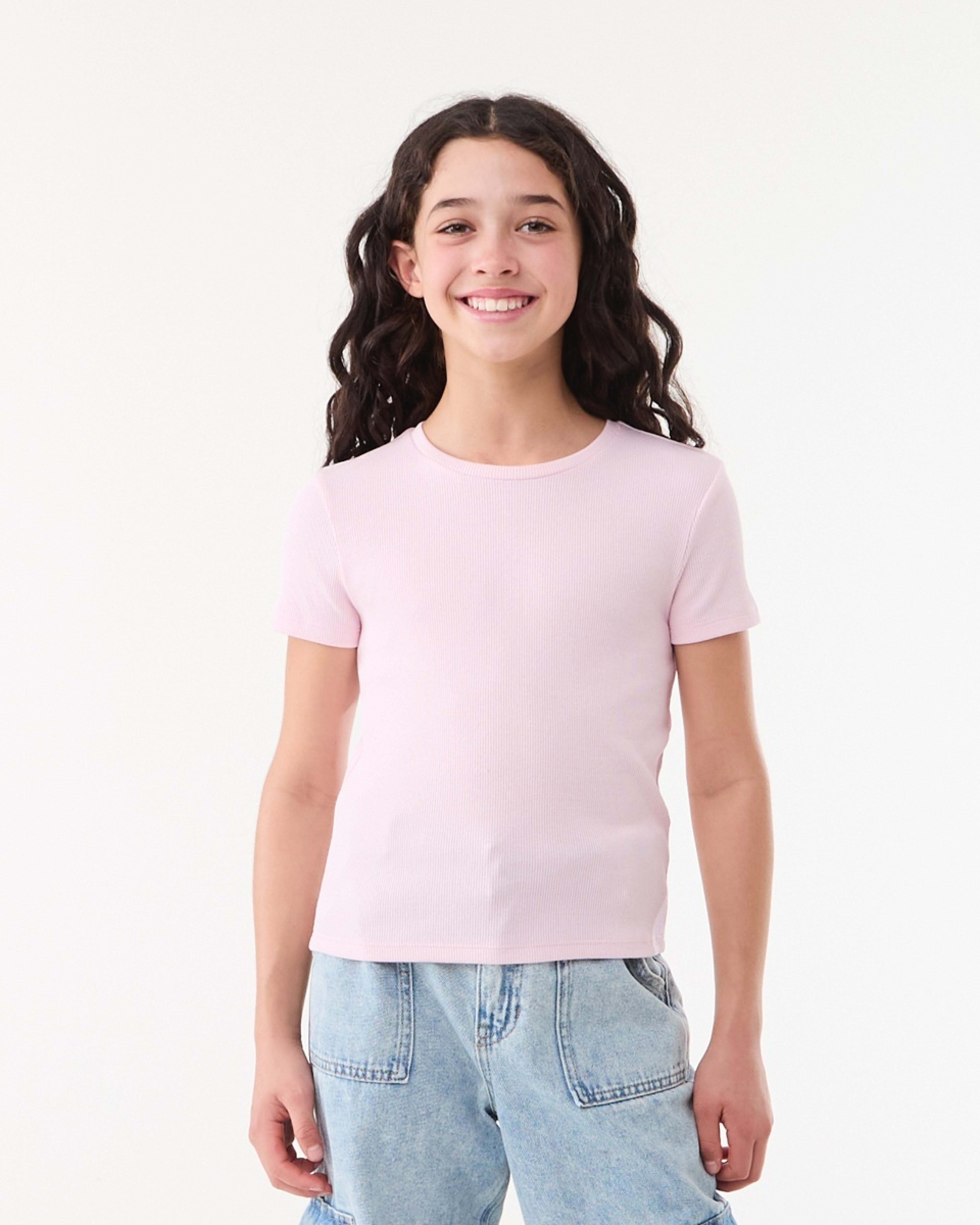 1 Short Sleeve Rib Top BALLERINA