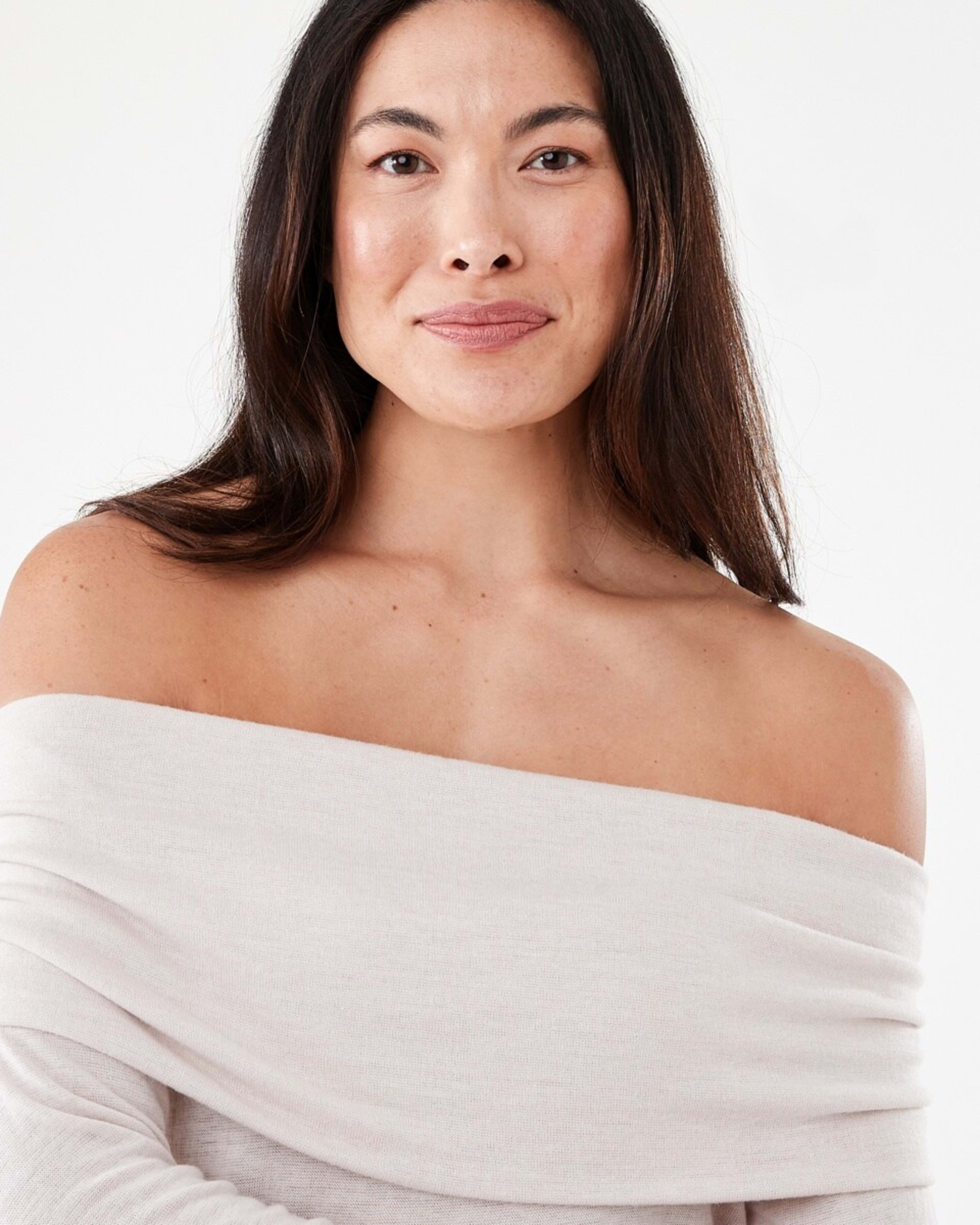 4 Long Sleeve Off Shoulder Top Nat Beige, 4 of 5
