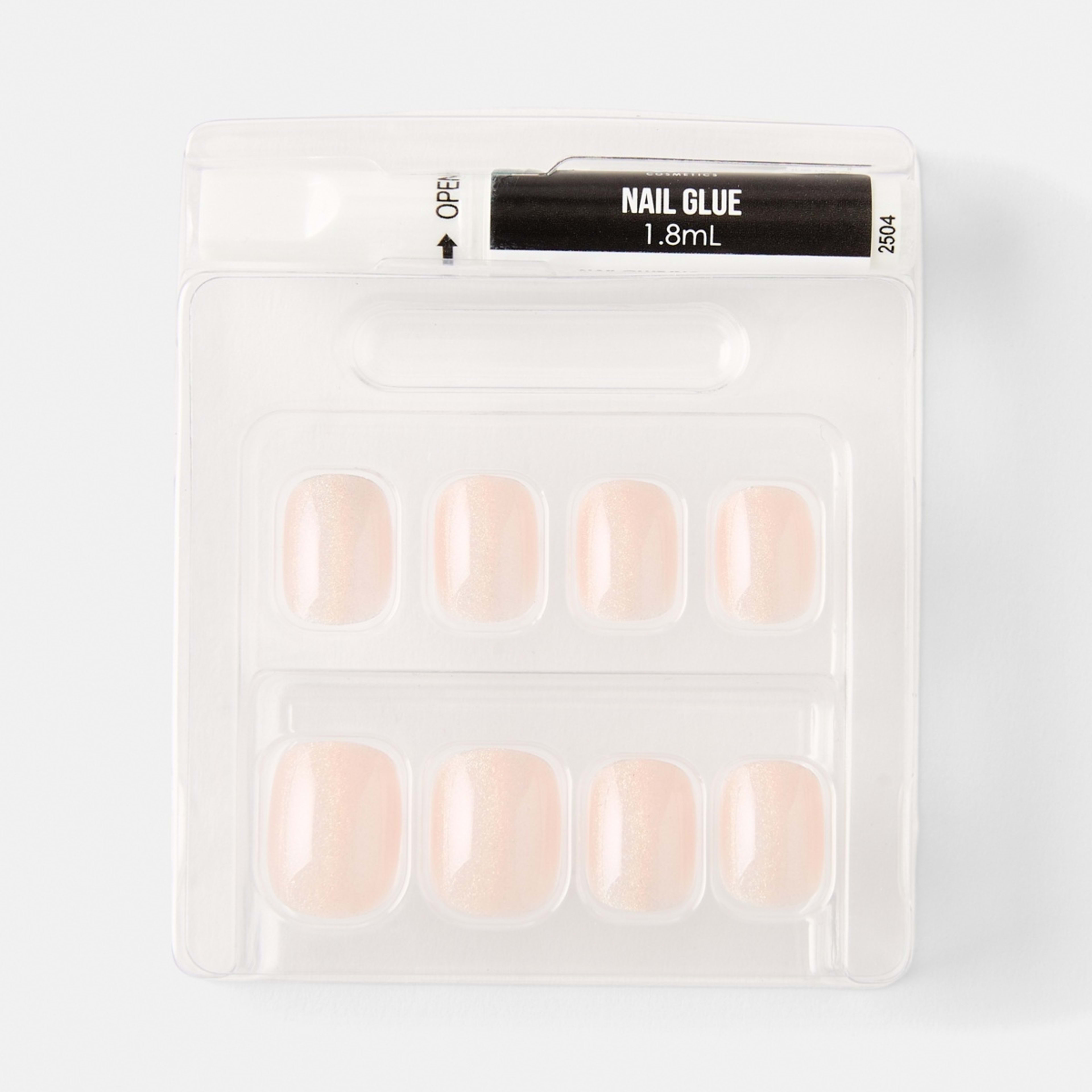 3 OXX Cosmetics 24 Pack Artificial Nails with Adhesive - Short Square Shape, Pearl Glazed, 3 of 5