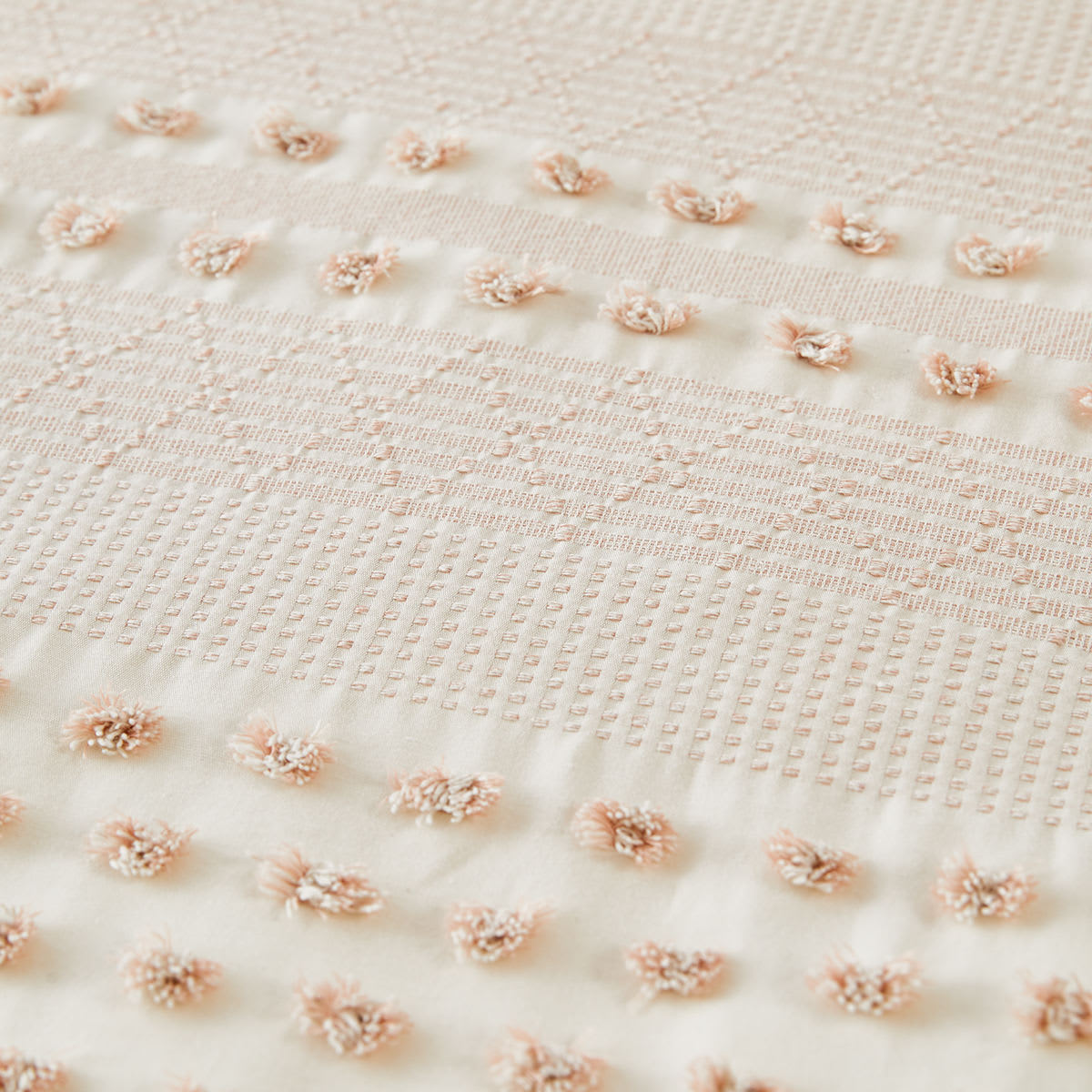 Piper Cotton Quilt Cover Set Queen Bed, Beige and Pink Kmart