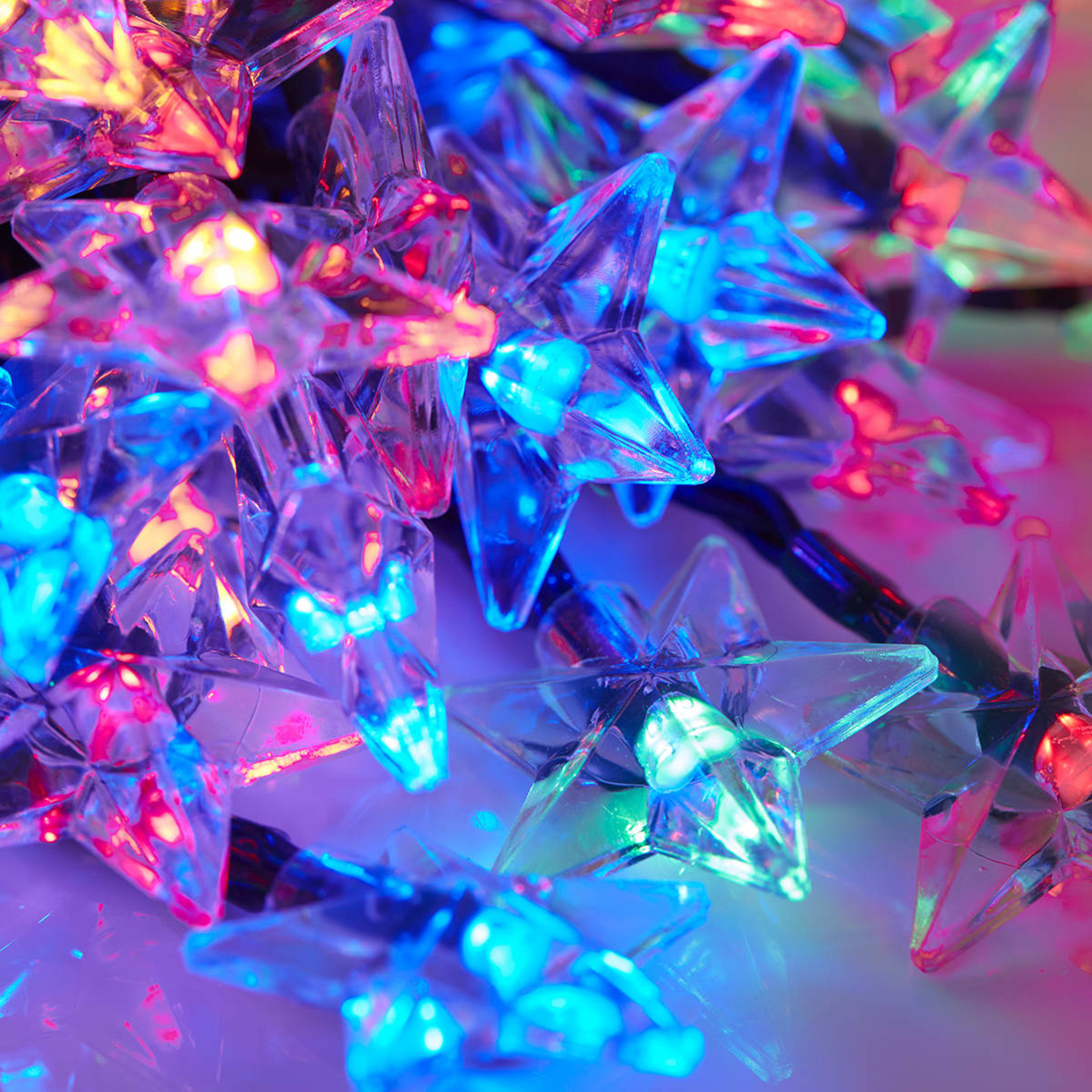 Solar Powered 150 LED MultiColour Christmas Star Lights Kmart