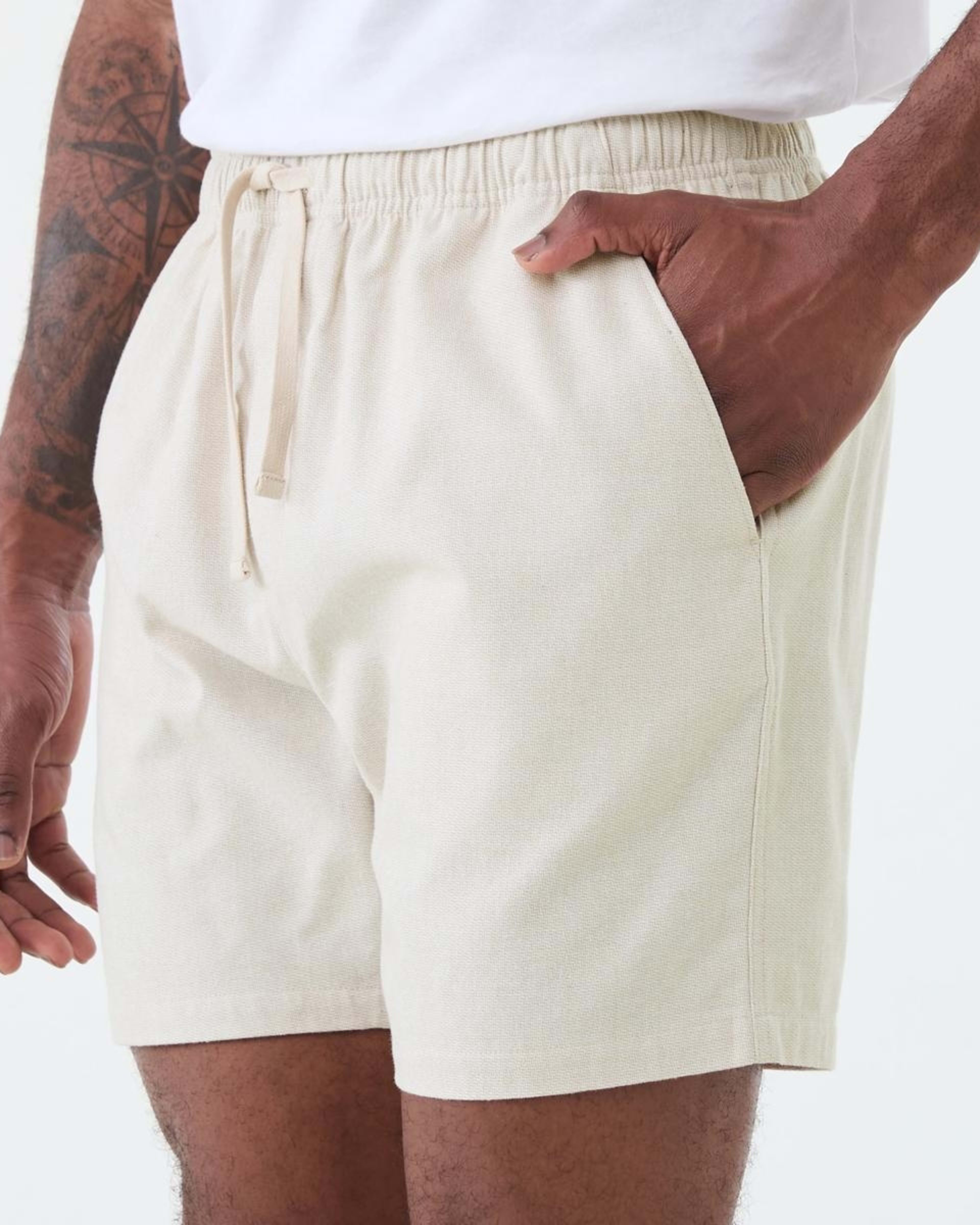 2 Textured Volley Shorts NATURAL YD, 2 of 6