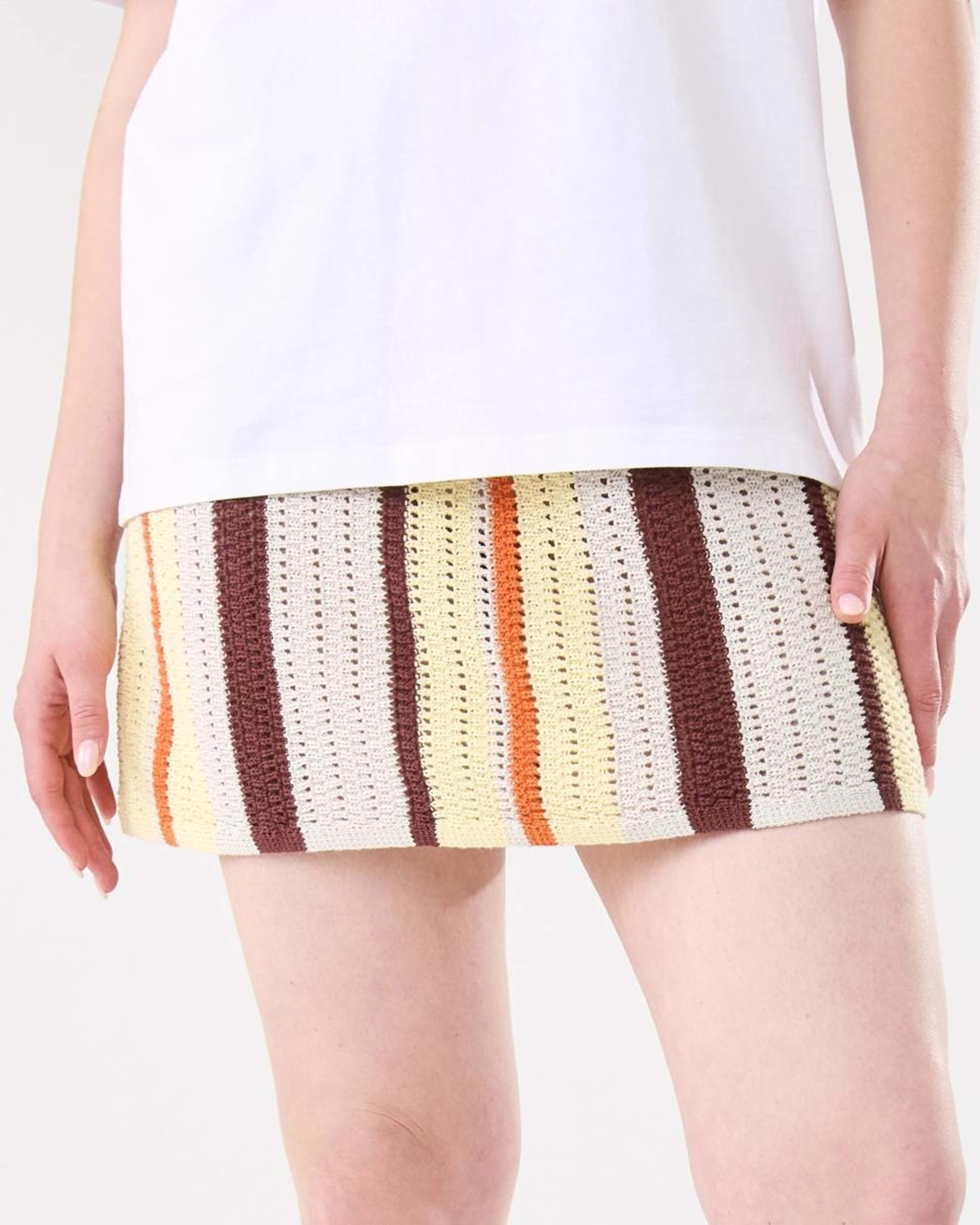 1 Crochet Mini Skirt Multi Strp, 1 of 7