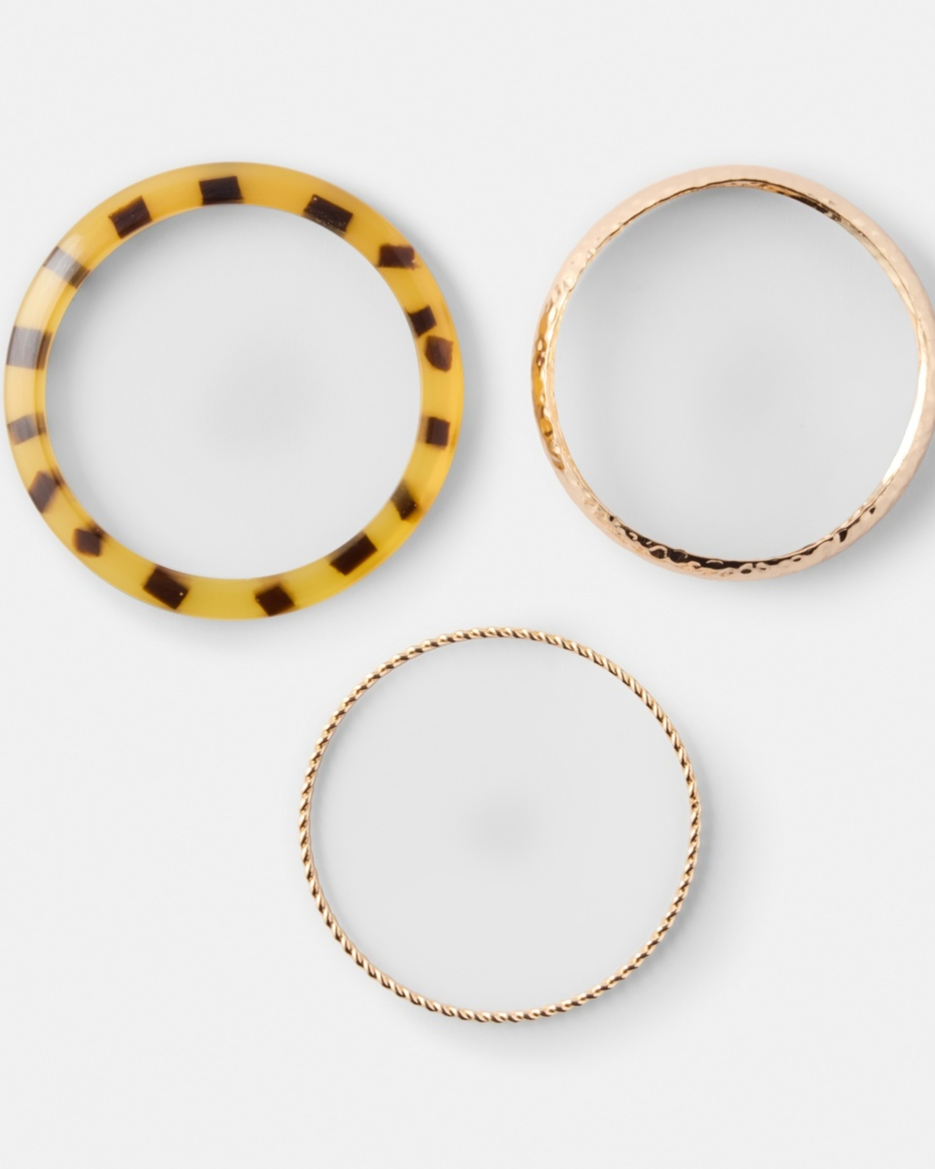 1 3 Pack Acrylic Bangles Gold