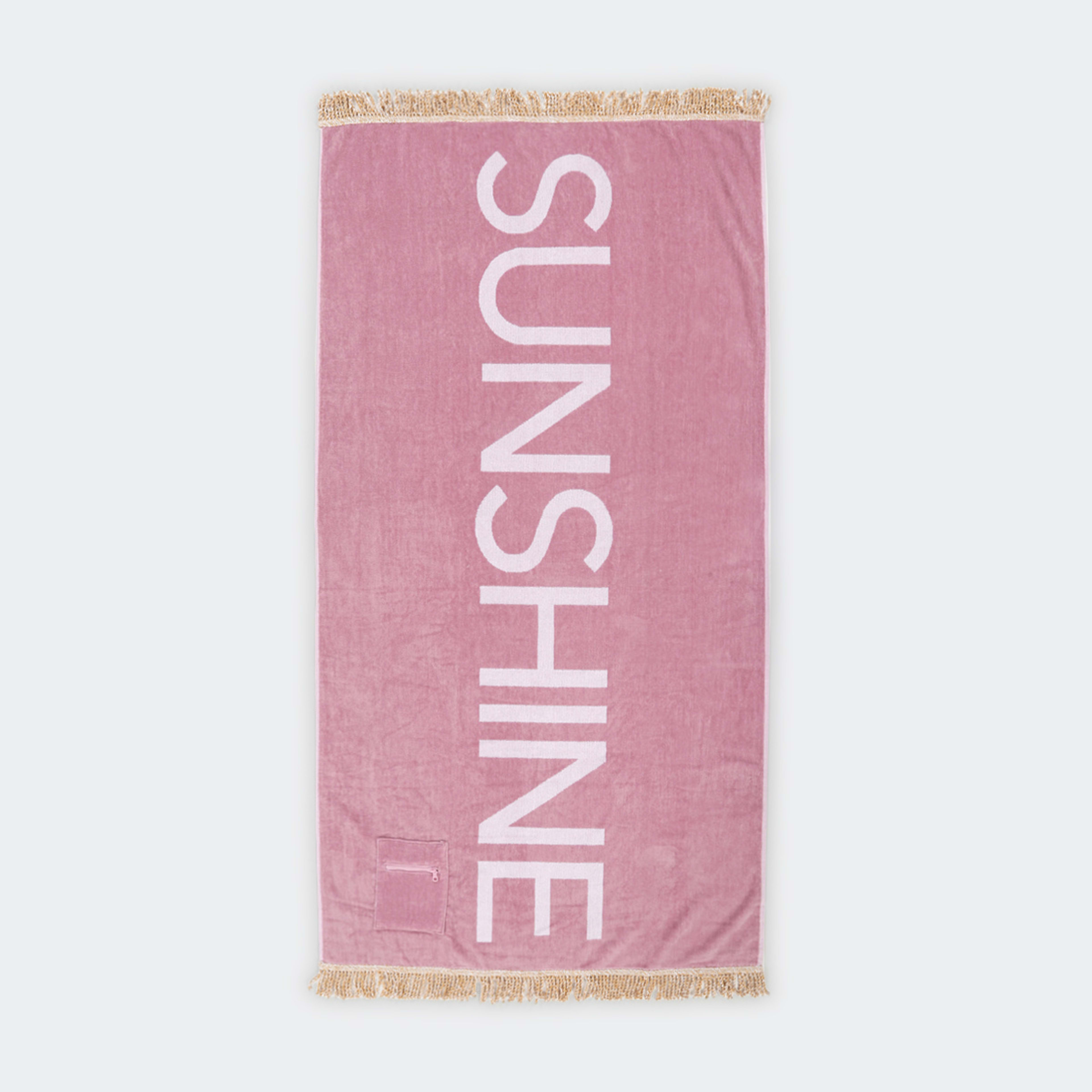 Cotton Beach Towel Large Pink Kmart