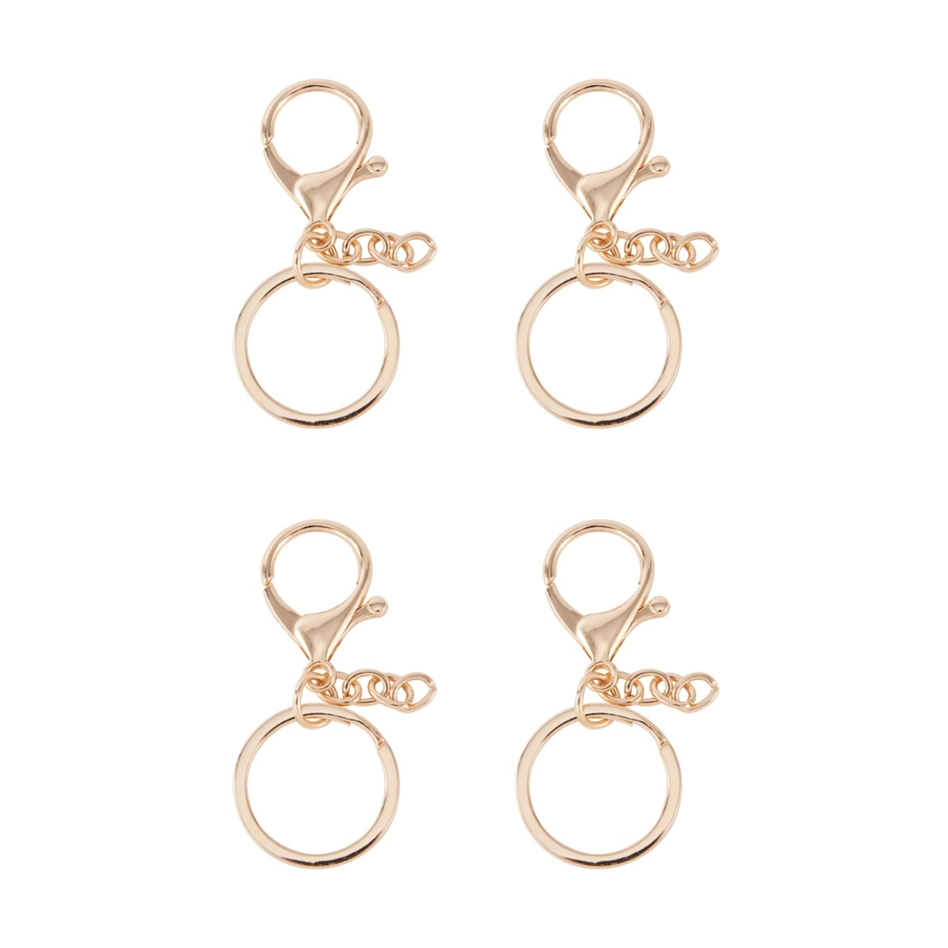 4 Pack Keyrings Gold Look Kmart