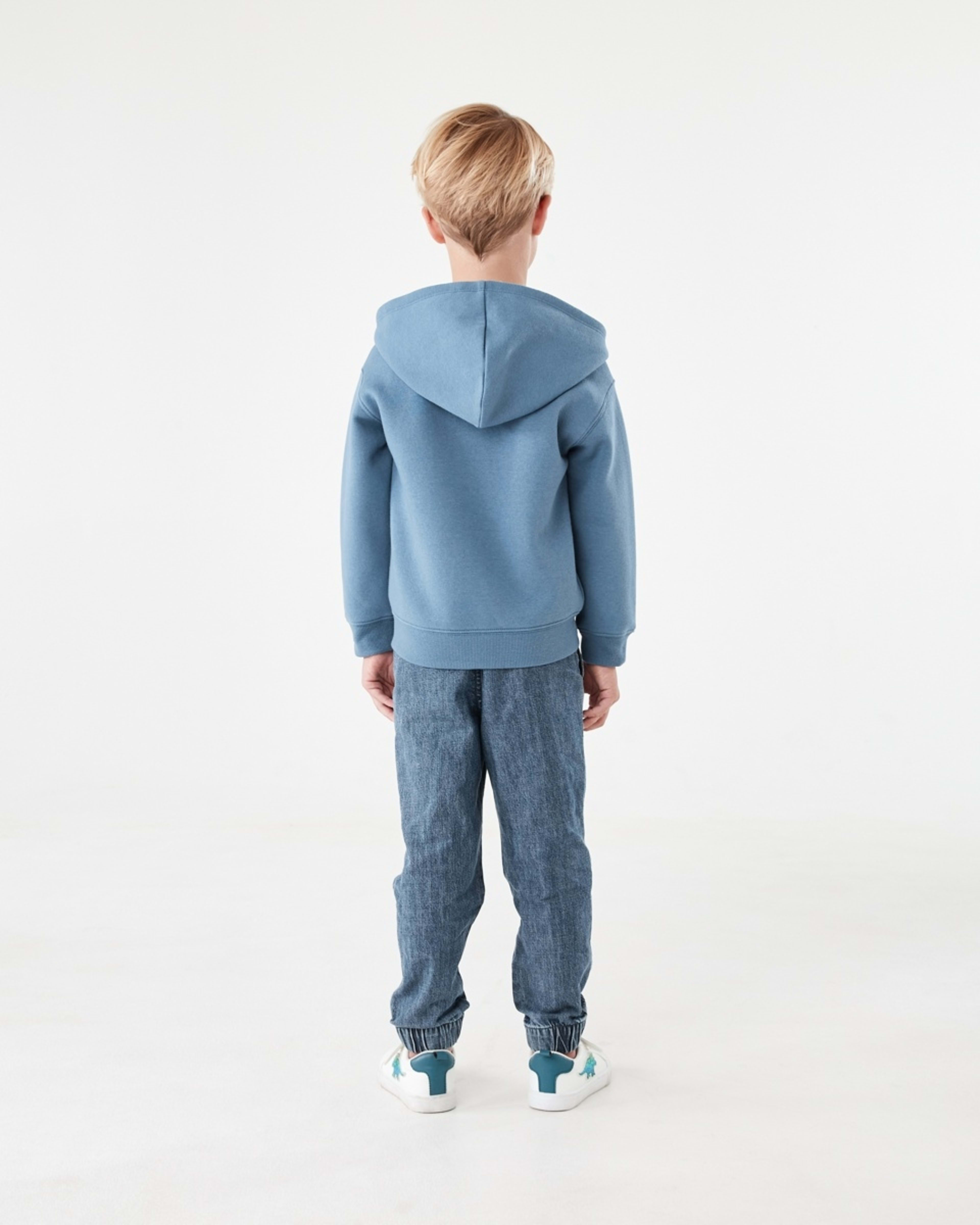8 Plain Zip Through Hoodie Copen Blue, 8 of 10