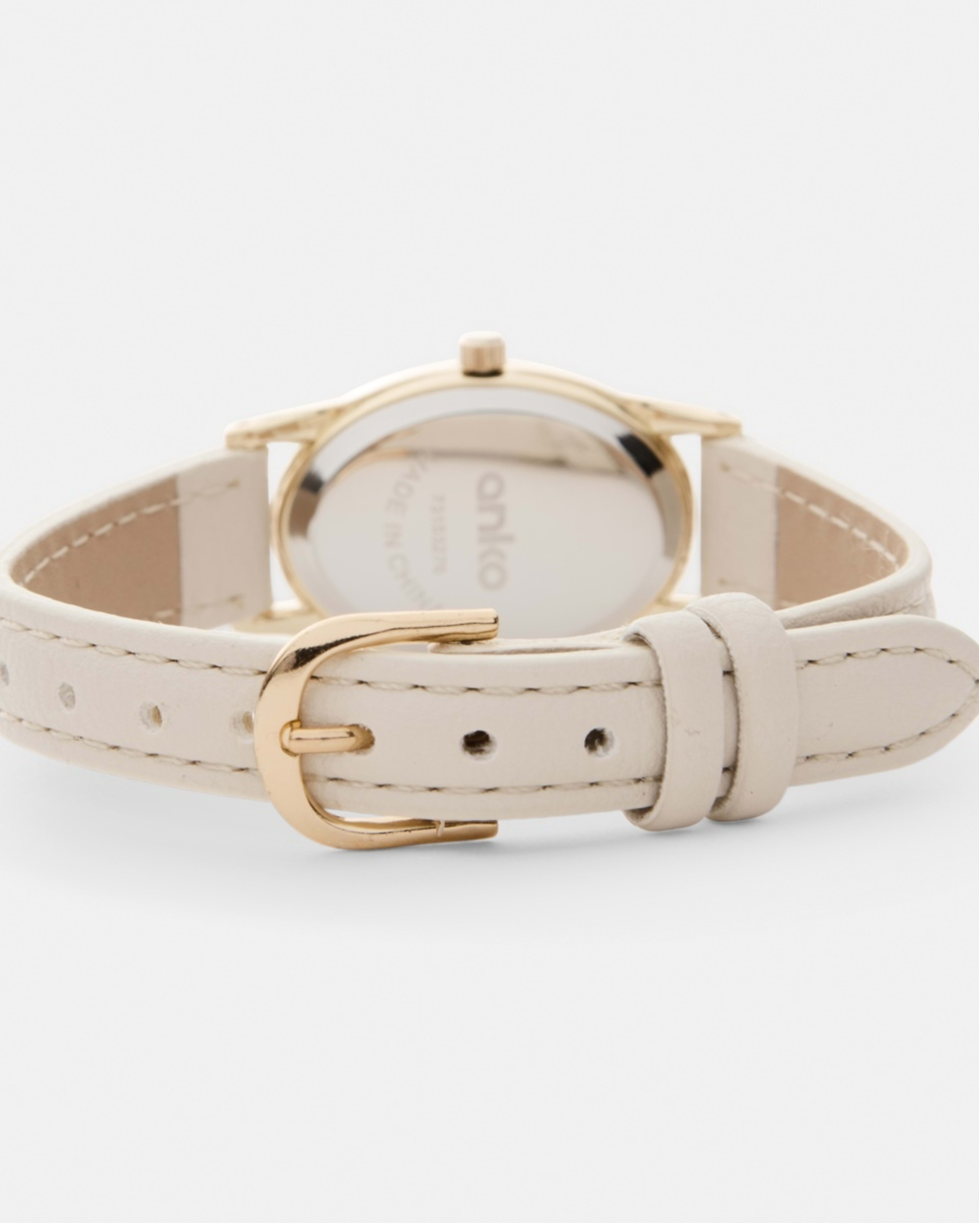 3 Womens Oval PU Watch - Beige Beige, 3 of 6