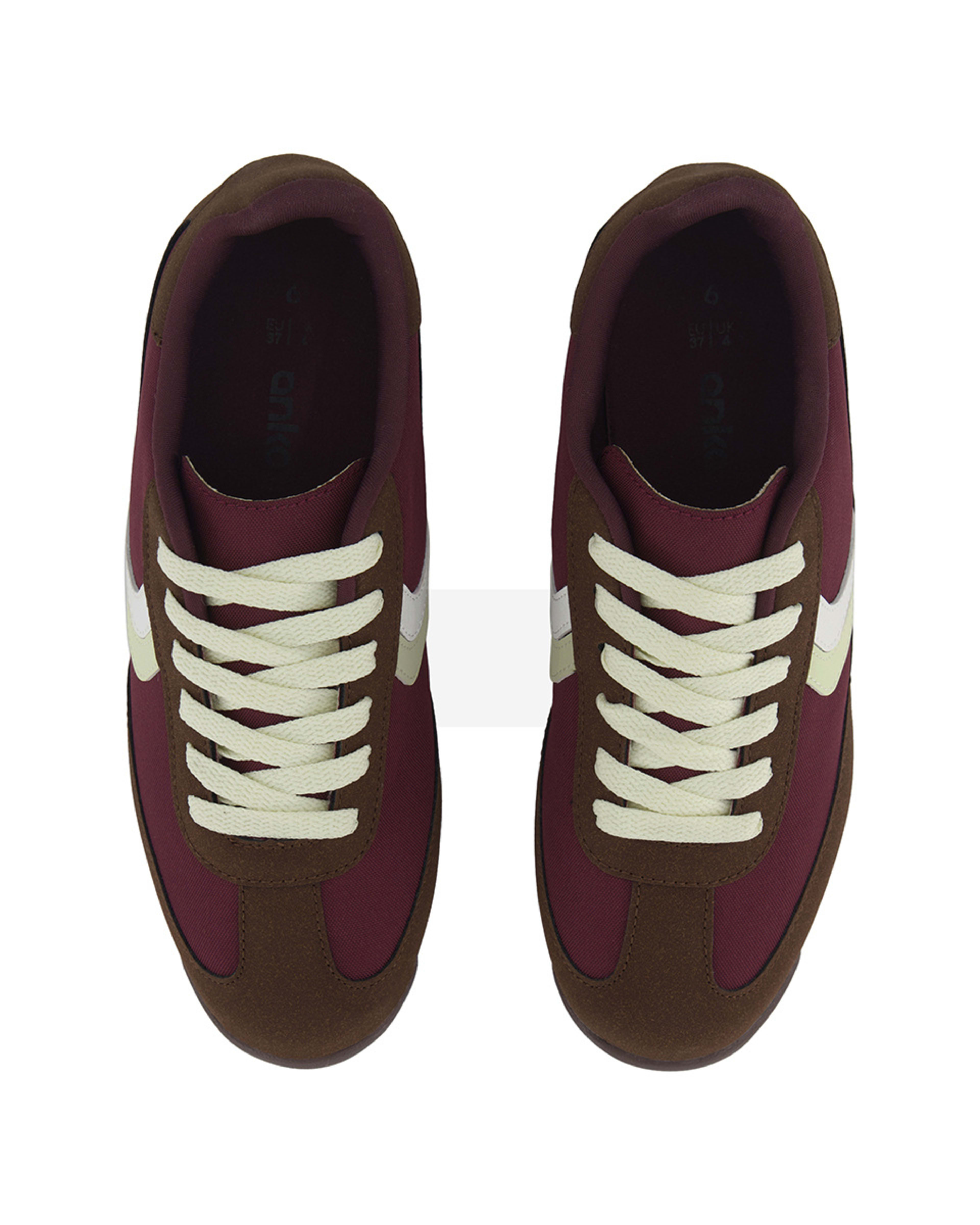 3 Retro Nylon Sneakers BURGUNDY, 3 of 5