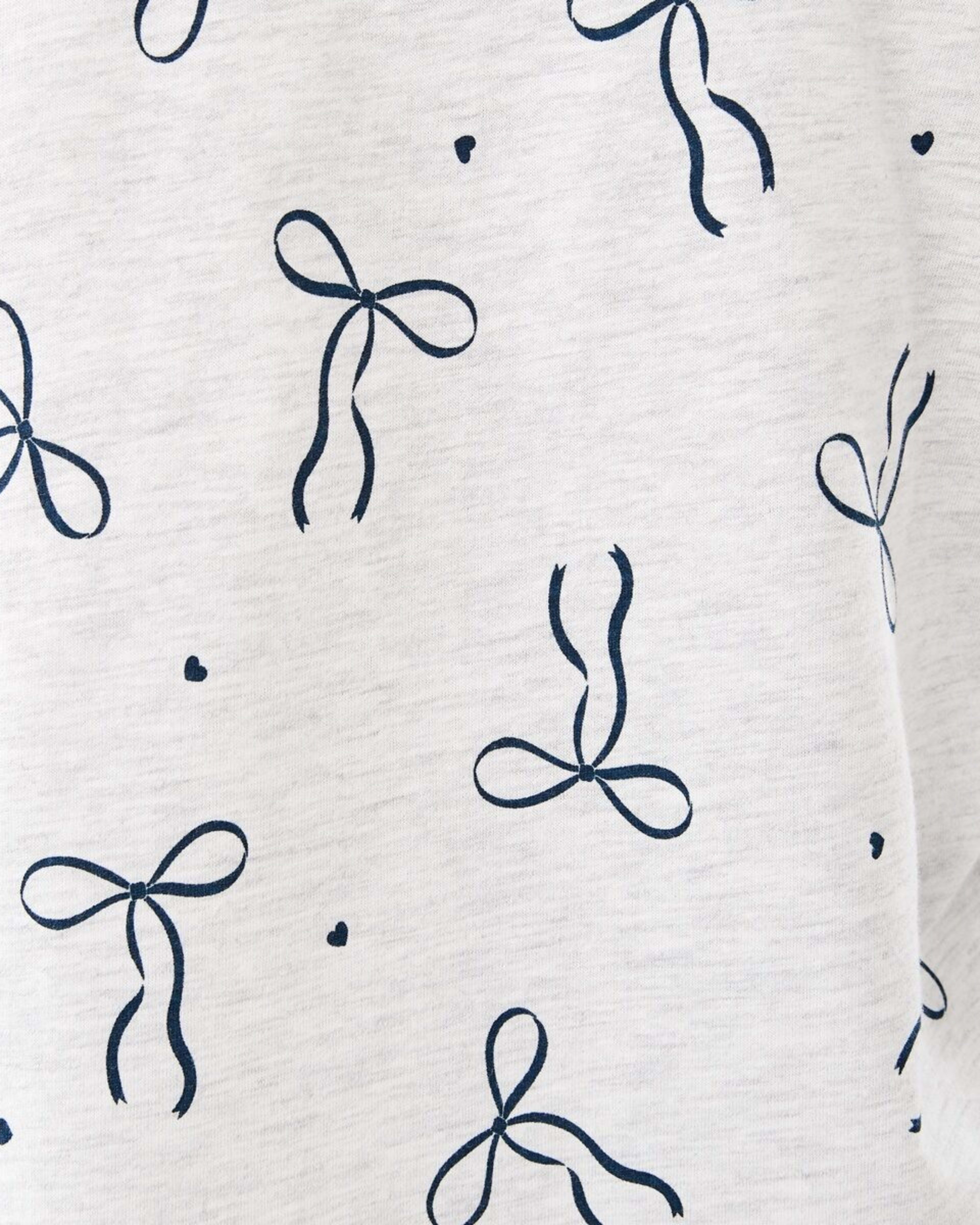 4 Long Sleeve Jersey Pyjama Set White Marle Bows, 4 of 8