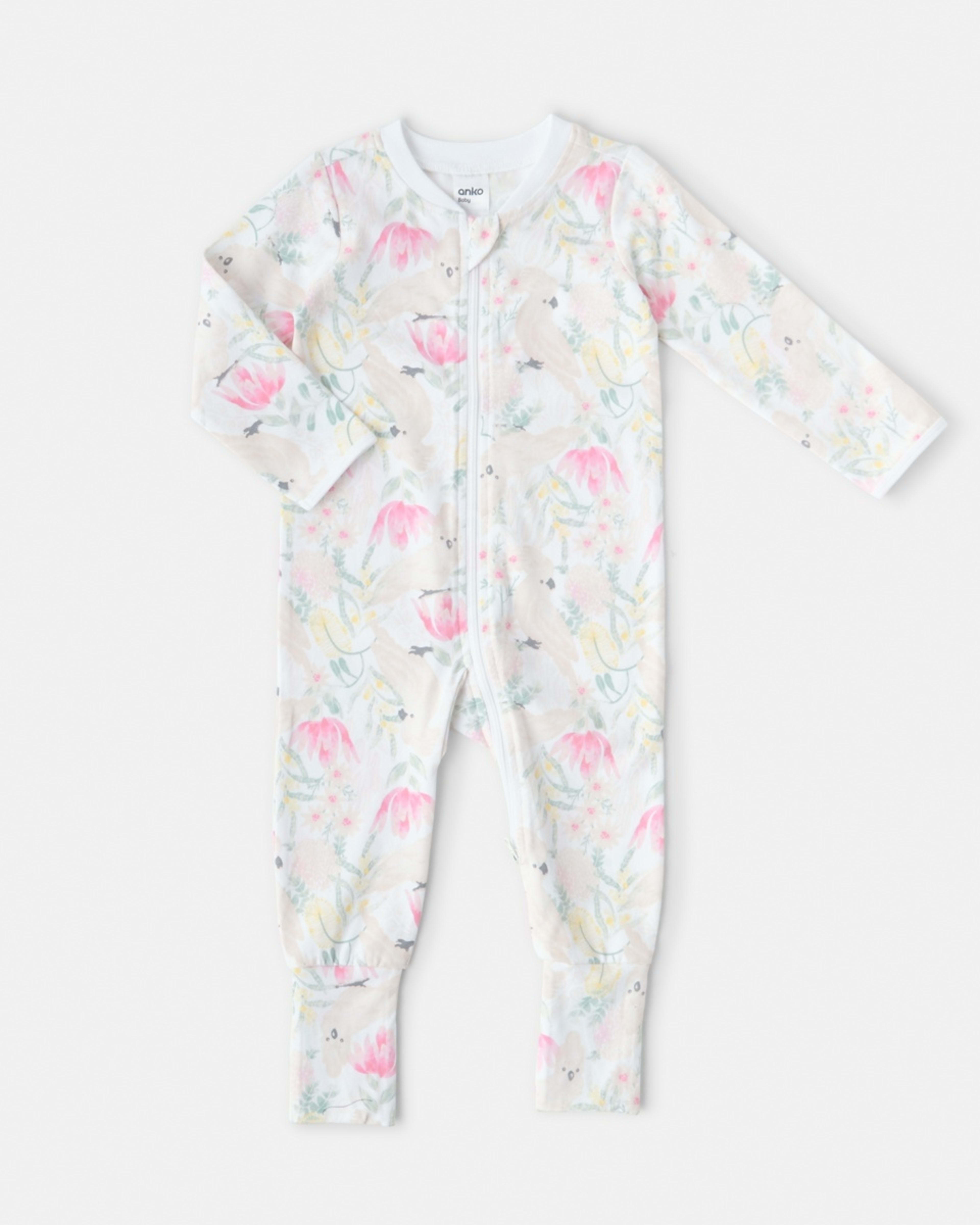 1 Turn Cuff Coverall Aus Floral