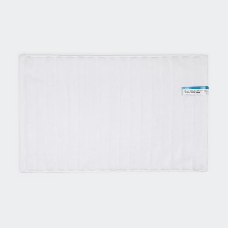 Thick Ribbed Australian Cotton Hand Towel White Kmart