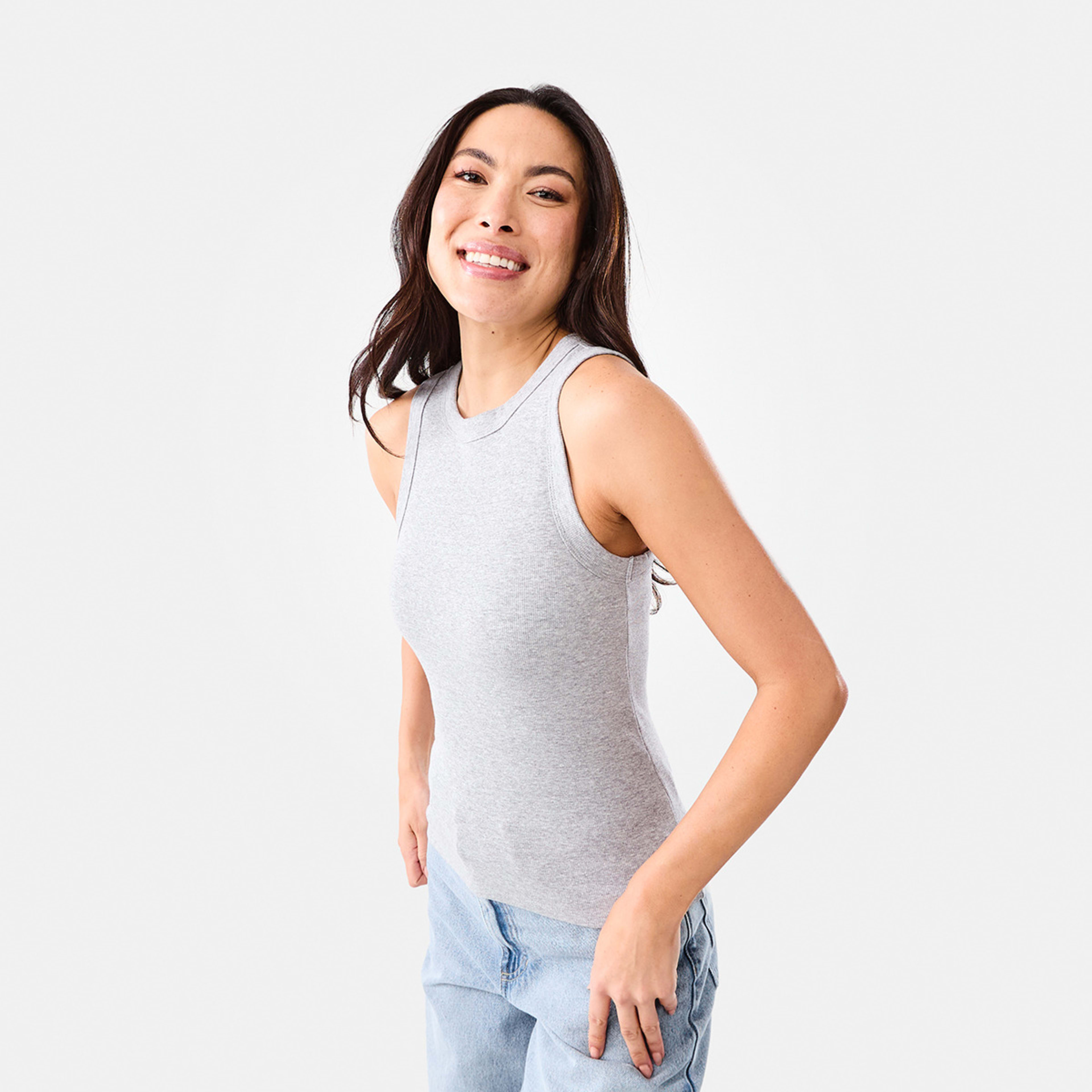 2 Sleeveless Rib Tank Ash Marle, 2 of 5