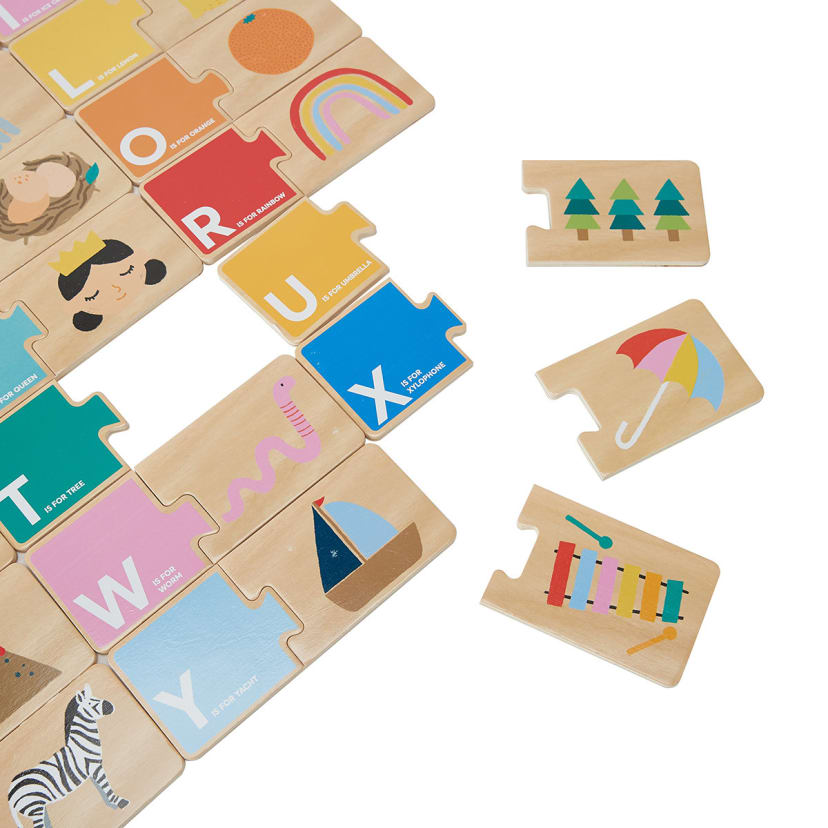 Wooden Alphabet Cards Puzzle Set Kmart