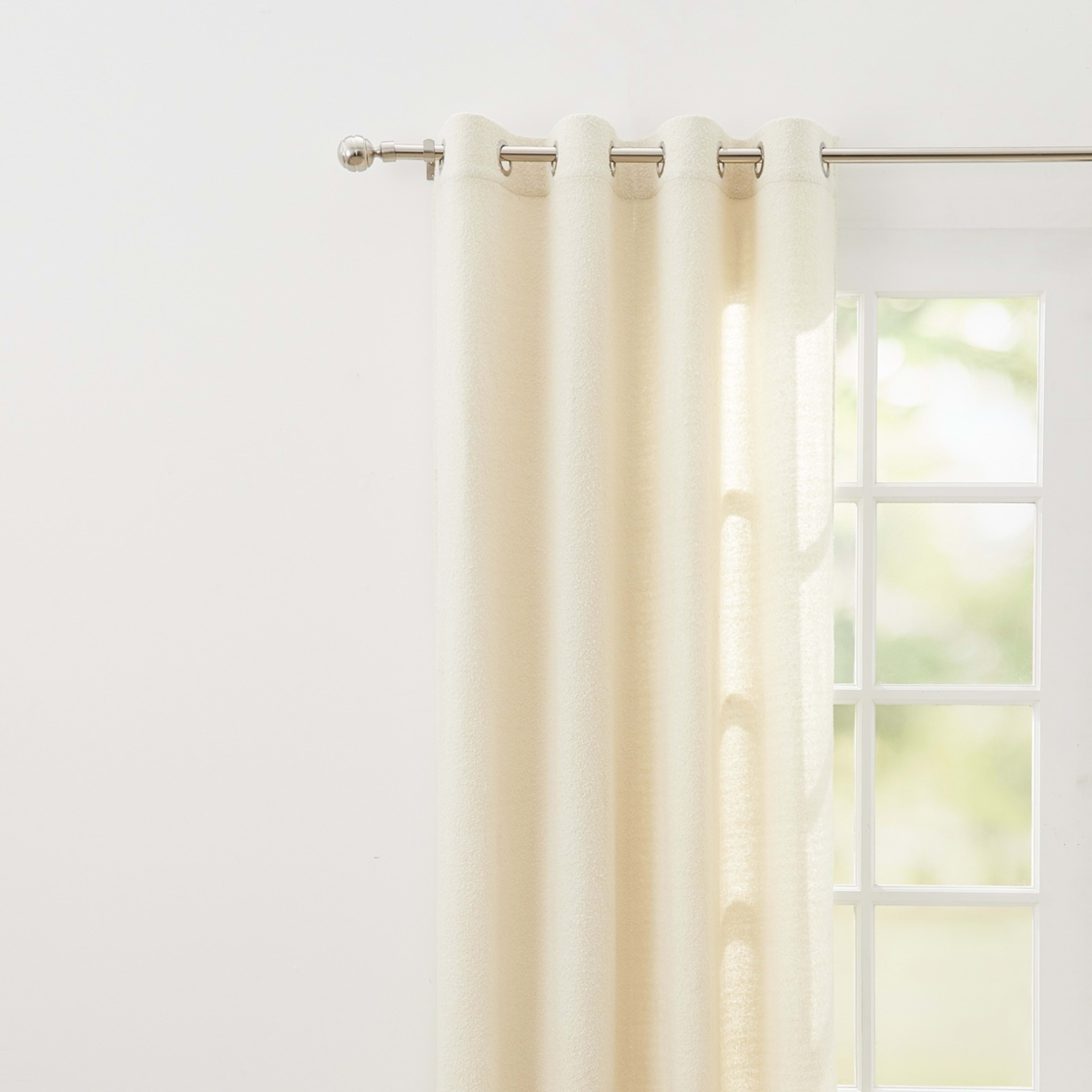 1 Boucle Curtain - White, 1 of 4