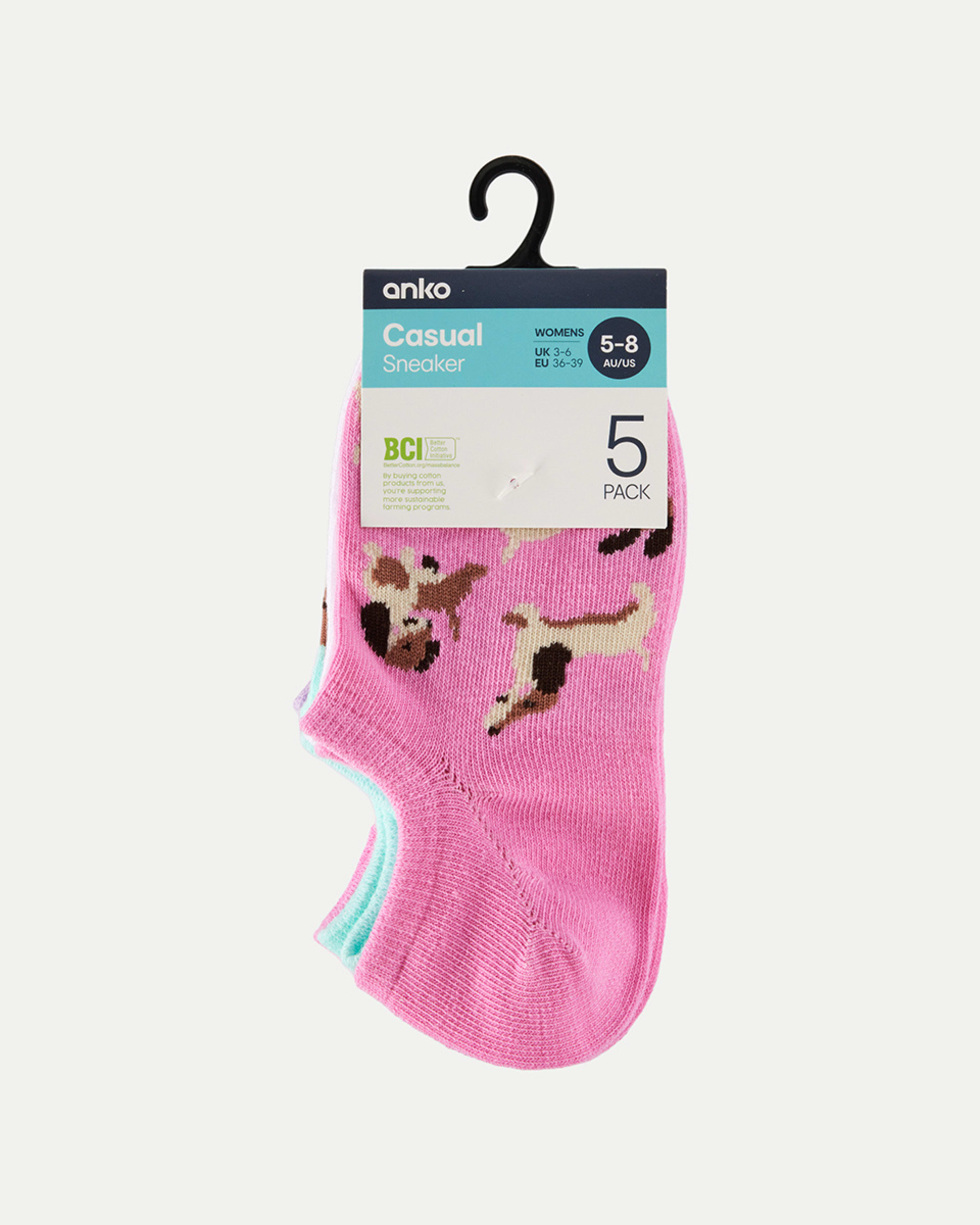 3 5 Pack Jacquard Sneaker Socks Dachshund, 3 of 3