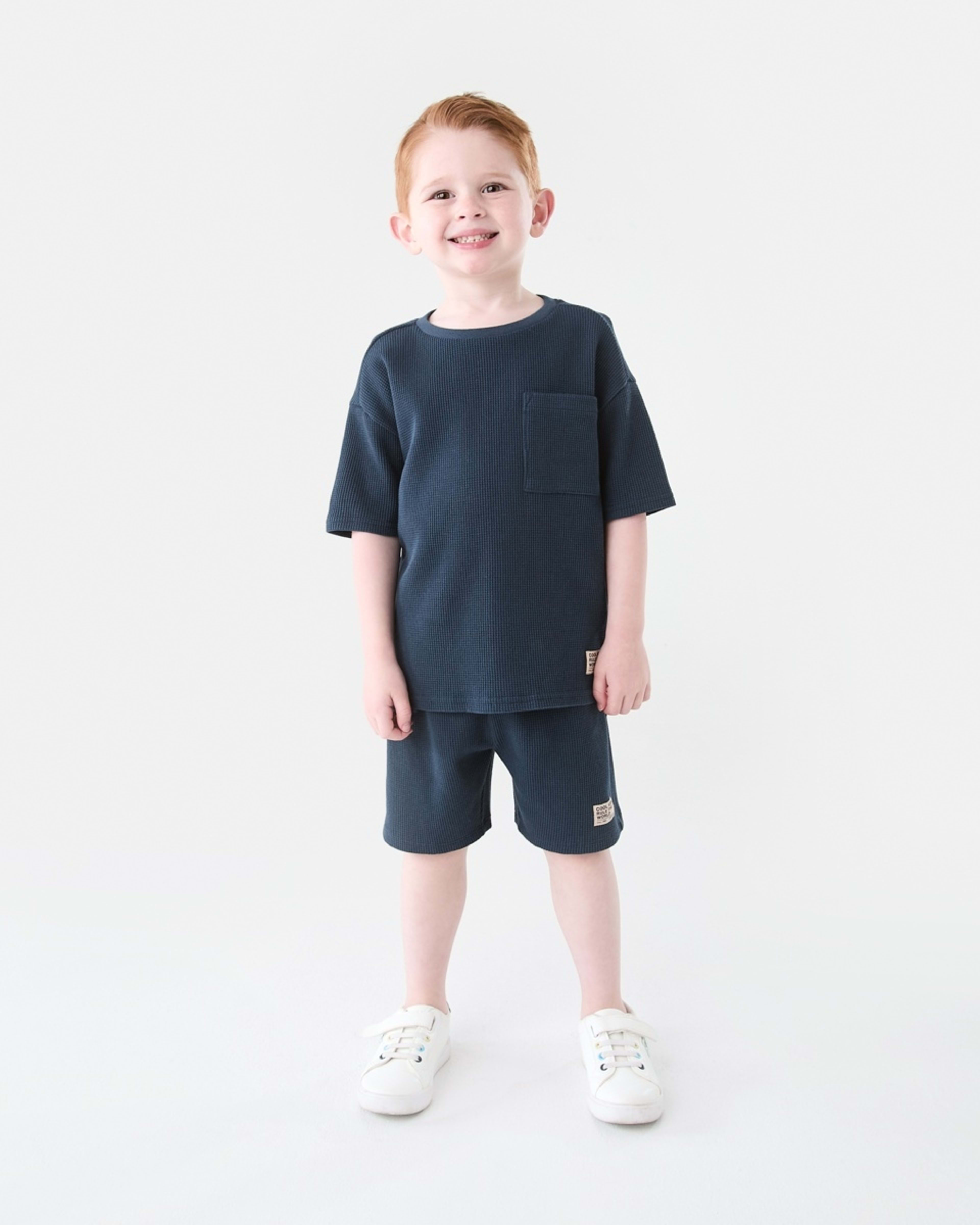 5 Waffle Shorts Dress Navy, 5 of 8