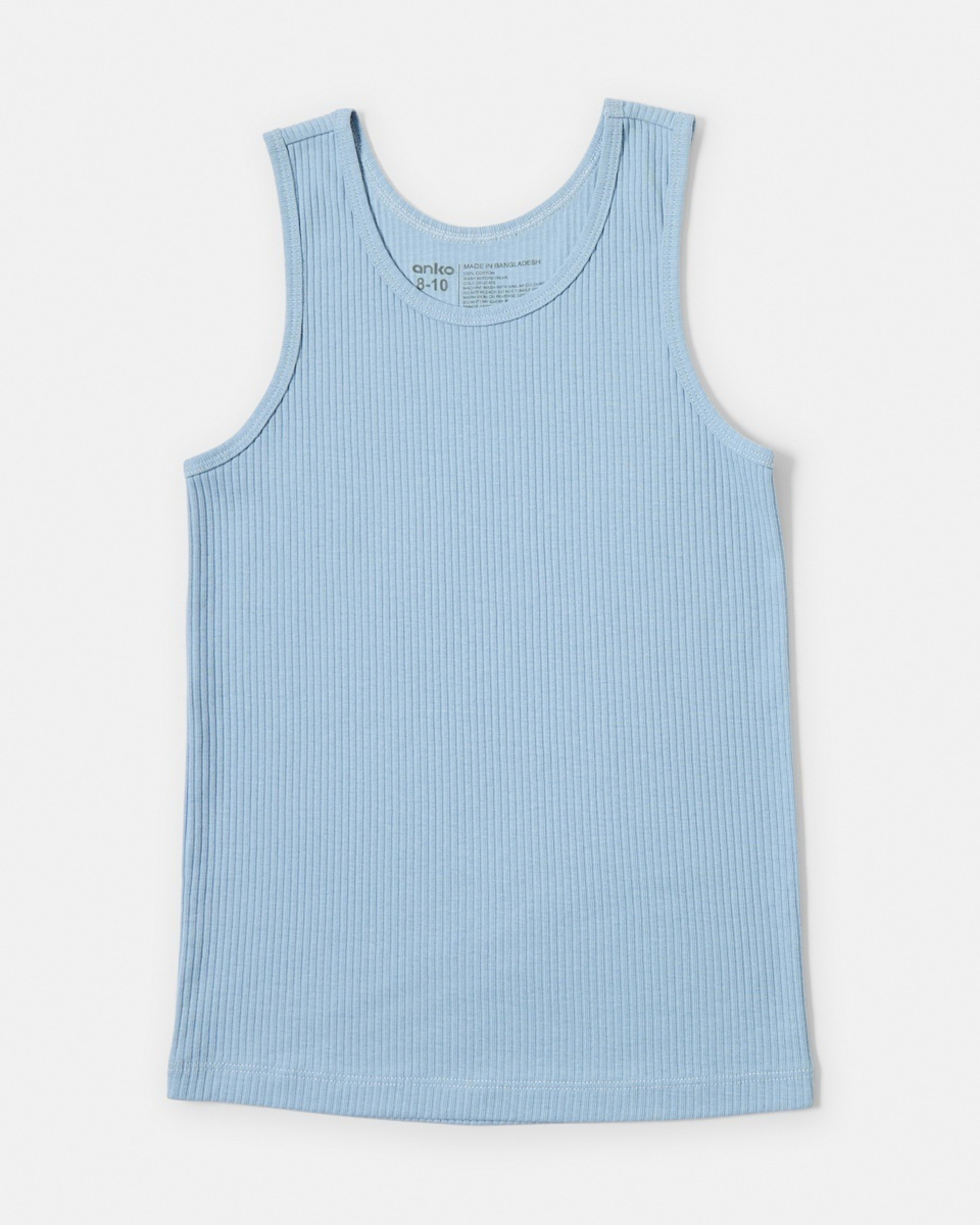 3 3 Pack Super Soft Singlets Blu Multi, 3 of 9