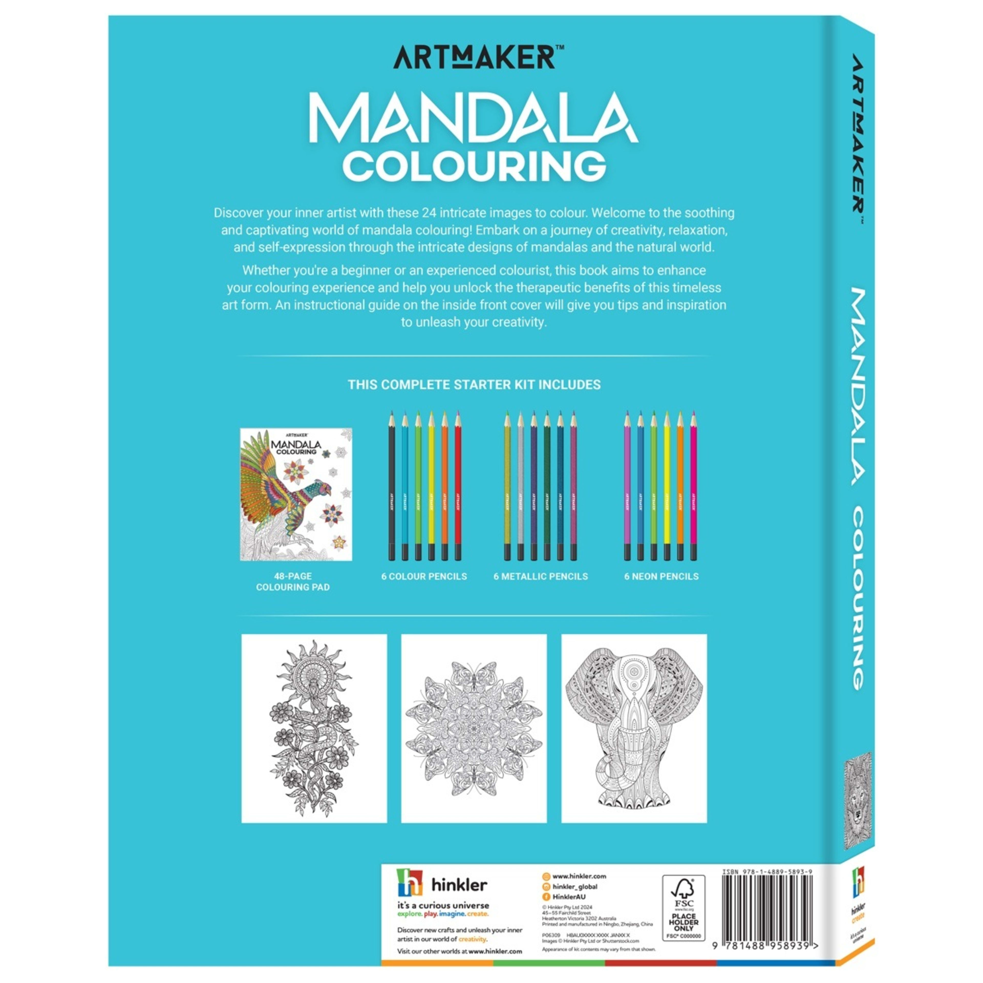 2 Art Maker Mandala Colouring Complete Starter Kit - Book, 2 of 5
