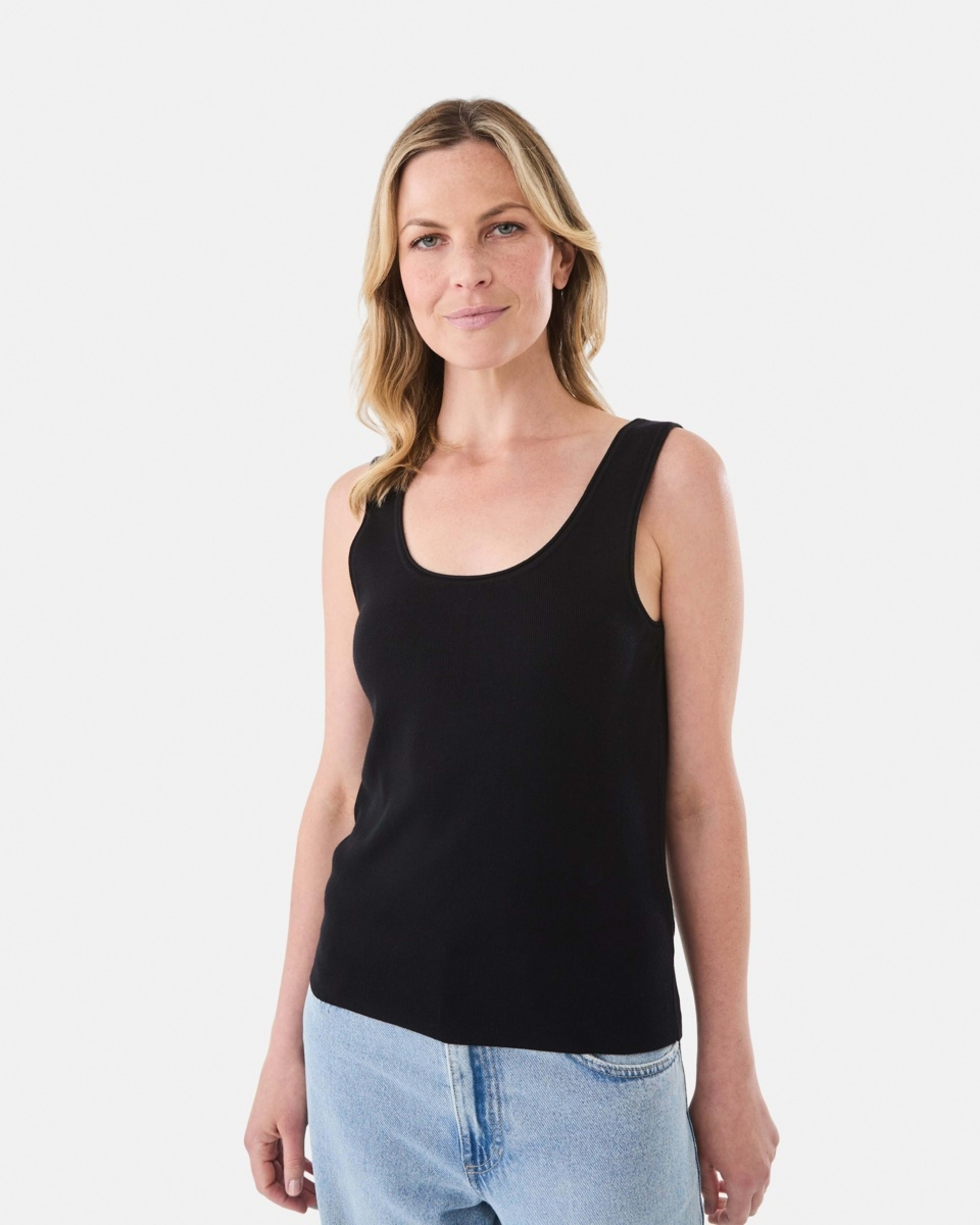1 Sleeveless True Knit Scoop Neck Tank Black