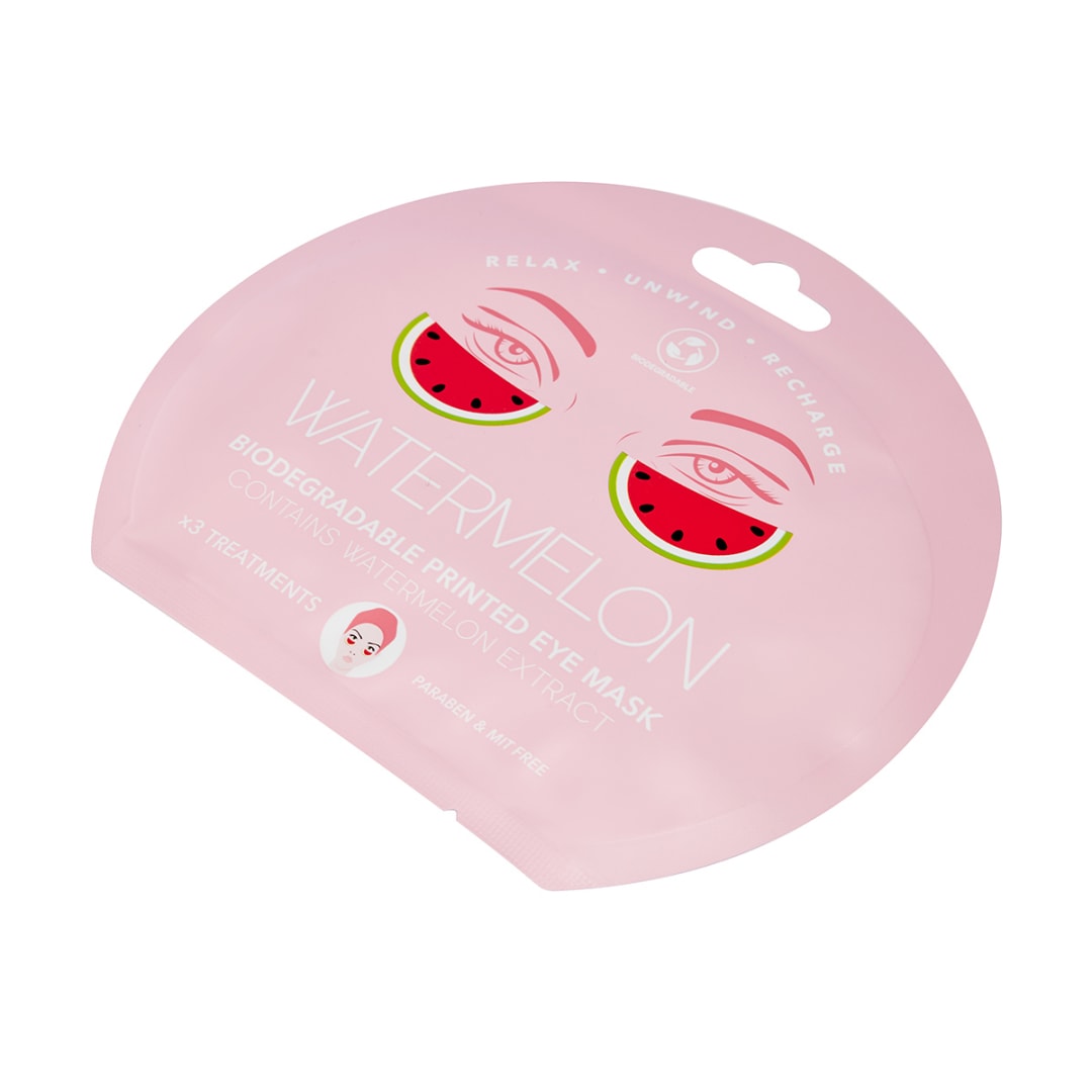 3 Pack Biodegradable Printed Eye Masks Watermelon Extract Kmart