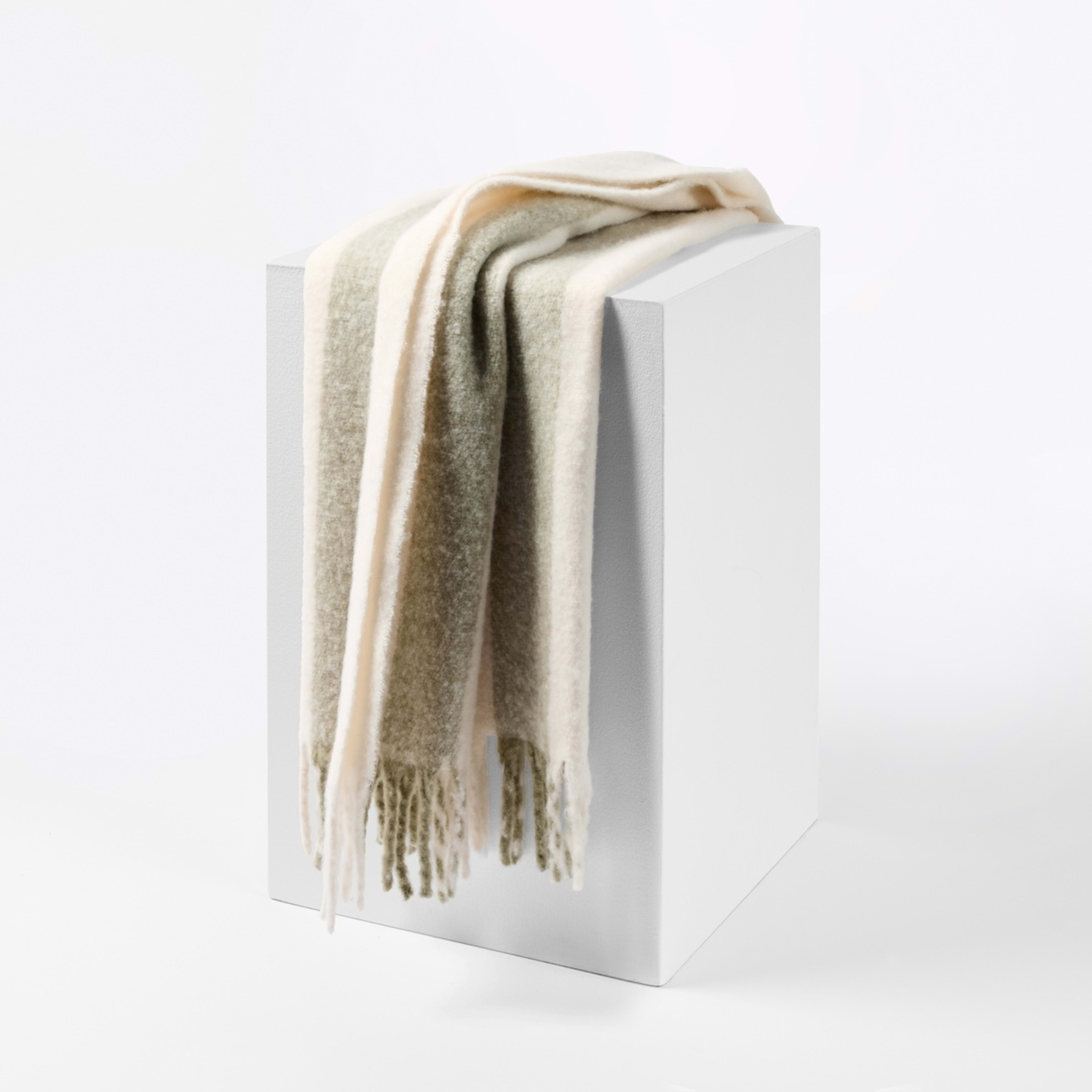 1 Stripe Brushed Throw - Sage