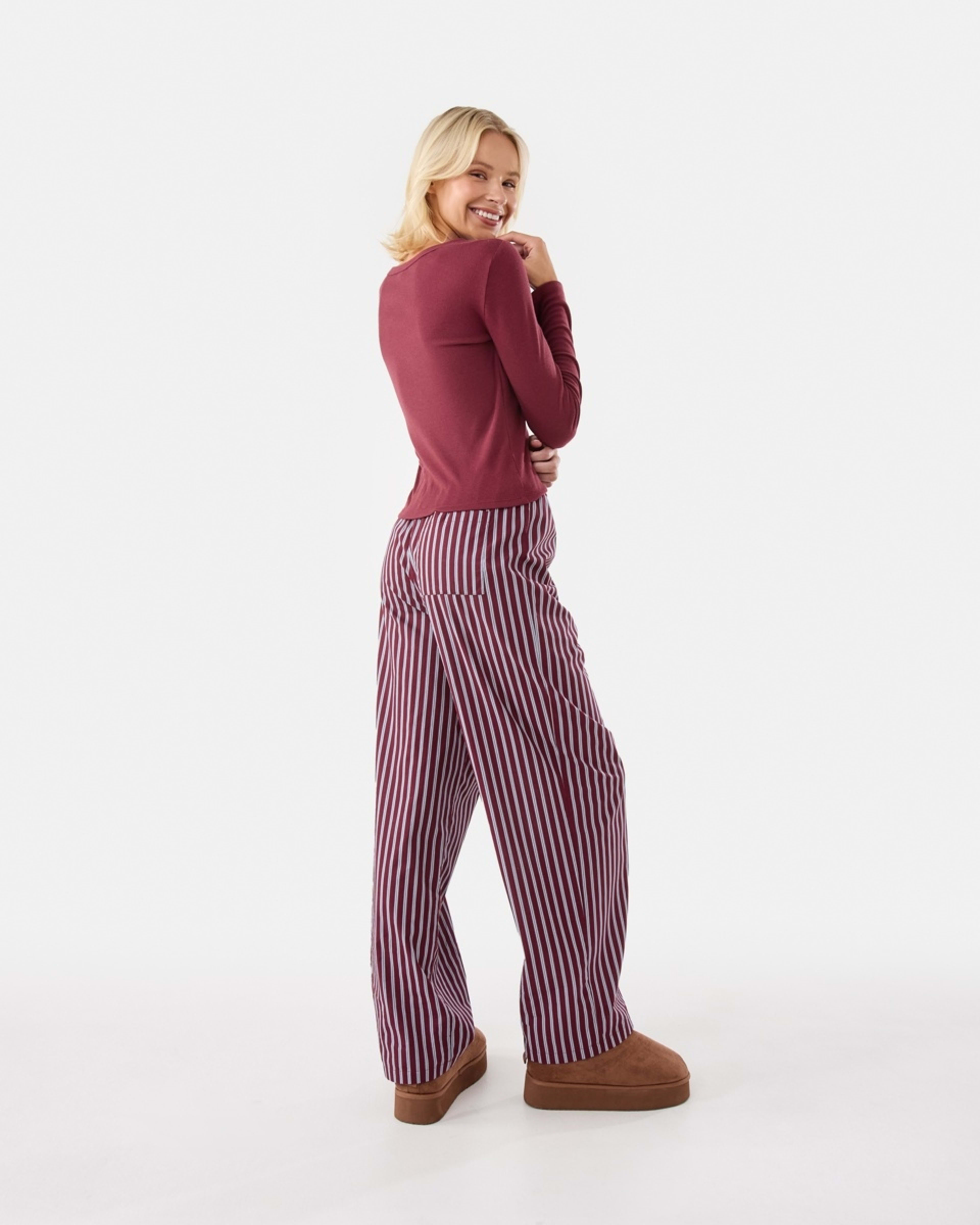4 Contrast Waistband Woven Pants Ruby Strp, 4 of 6